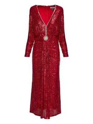 MIAU By Clara Rotescu Sequin Tie Dress | Red | FARFETCH