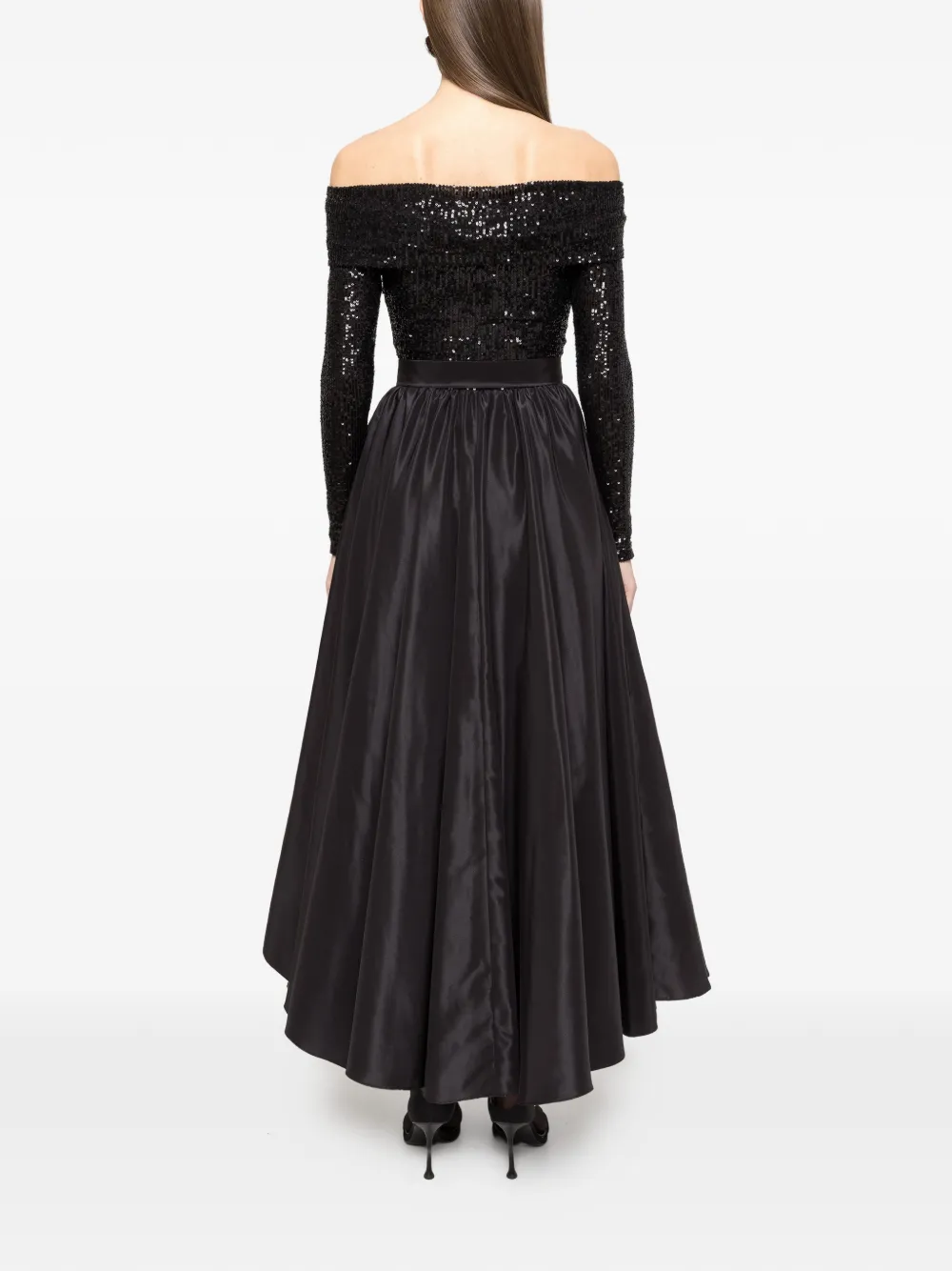 Sequin Off-Shoulder Midi Dress