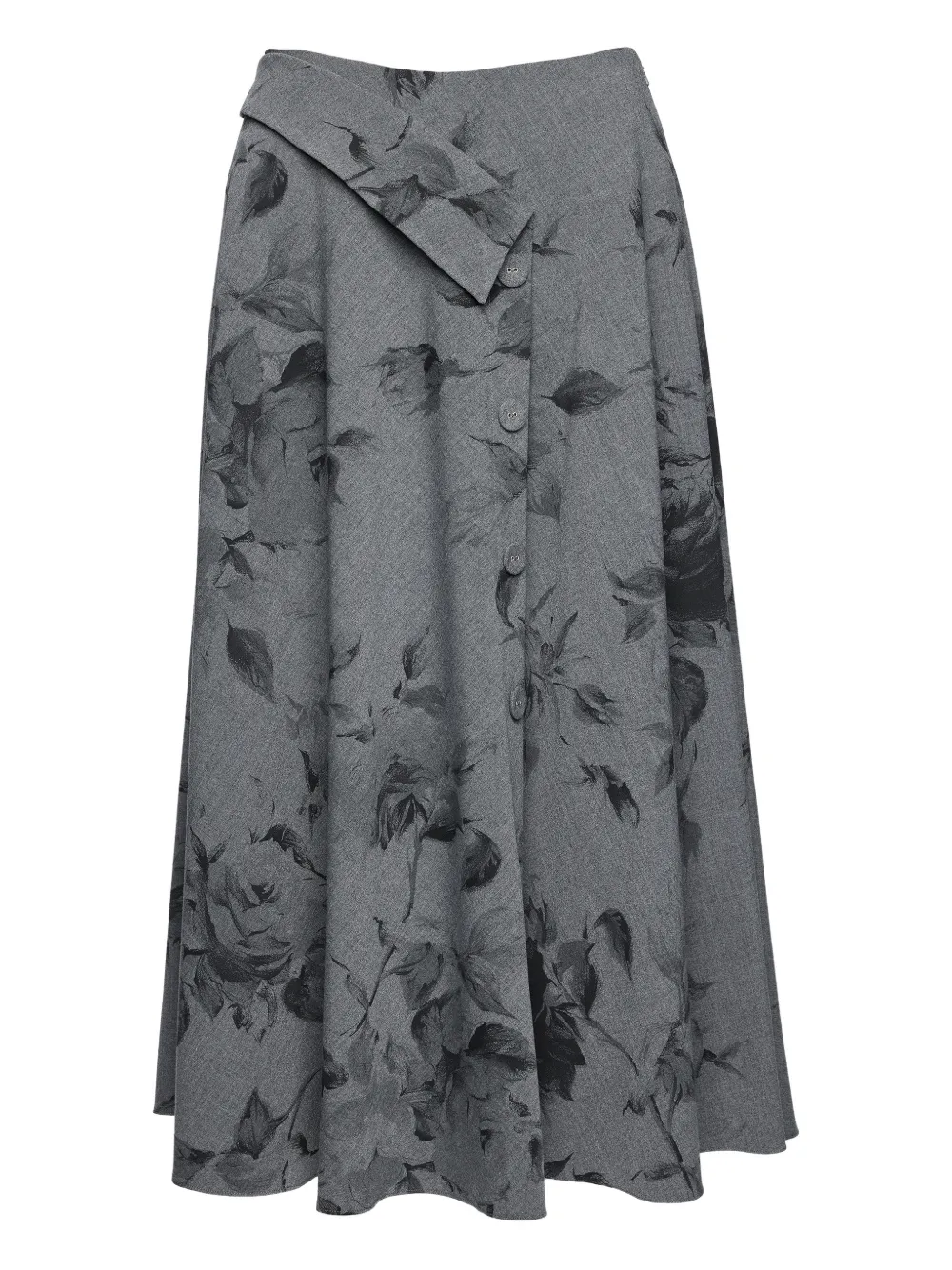 NISSA button floral midi skirt | gris | Image 1