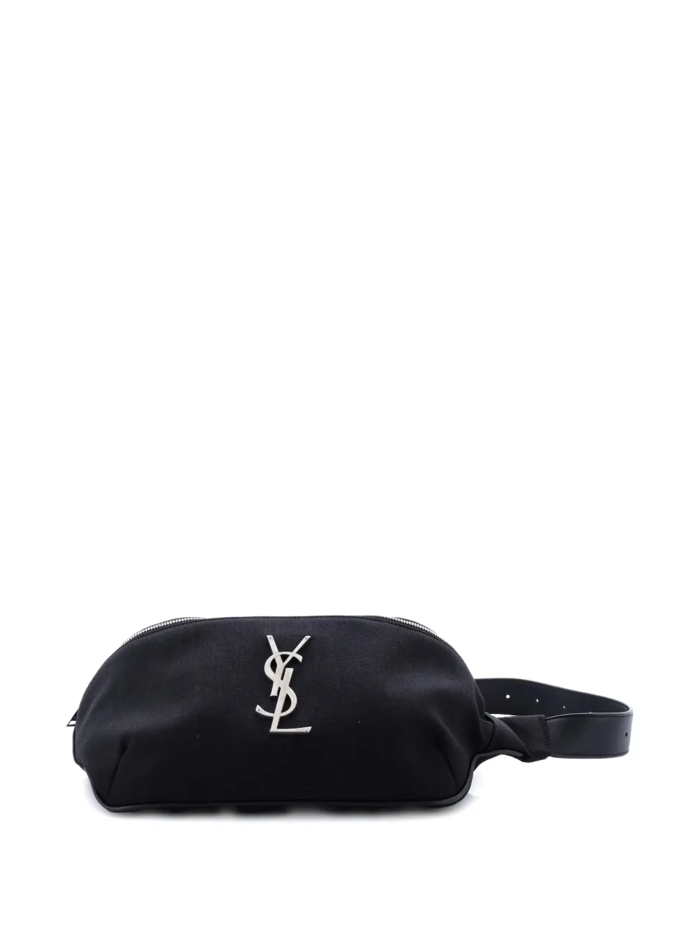 Pre-owned Saint Laurent Classic Monogram Canvas Belt Bag In Black