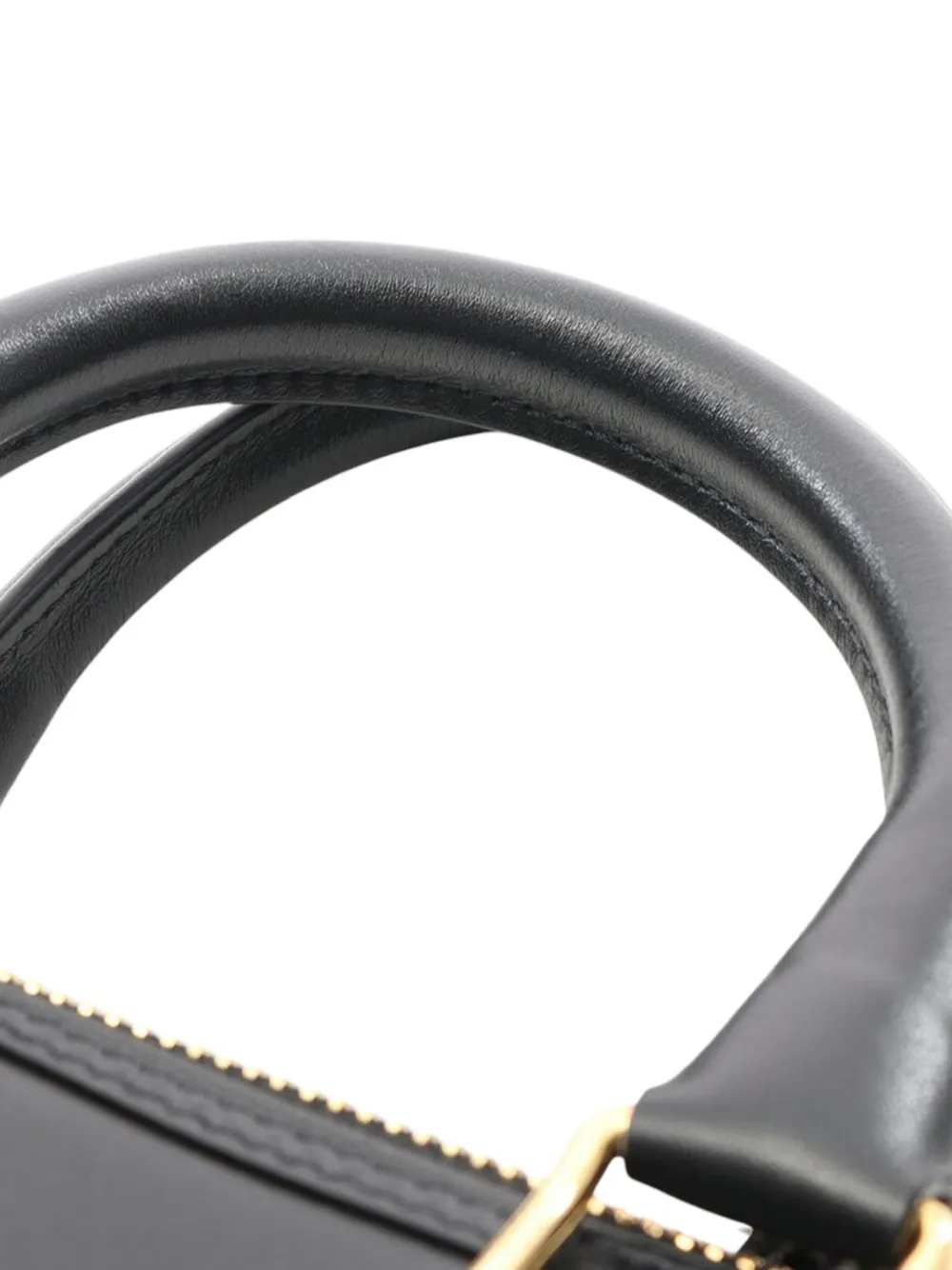 Pre-owned Celine 2021-2025 Smooth Calfskin Cuir Triomphe Satchel In Black