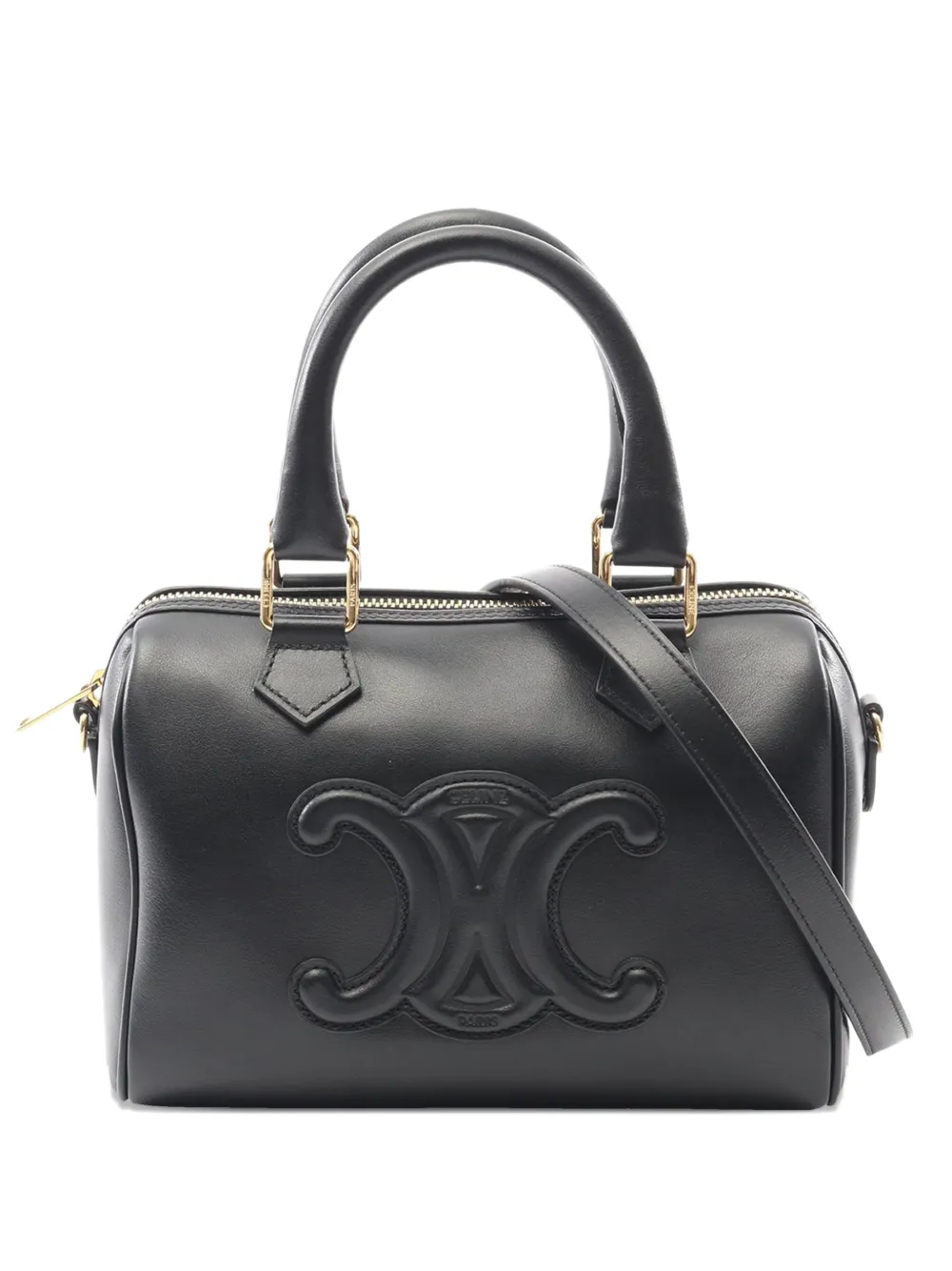 Celine Pre-Owned 2021-2025 Smooth Calfskin Cuir Triomphe satchel | Black | Image 1