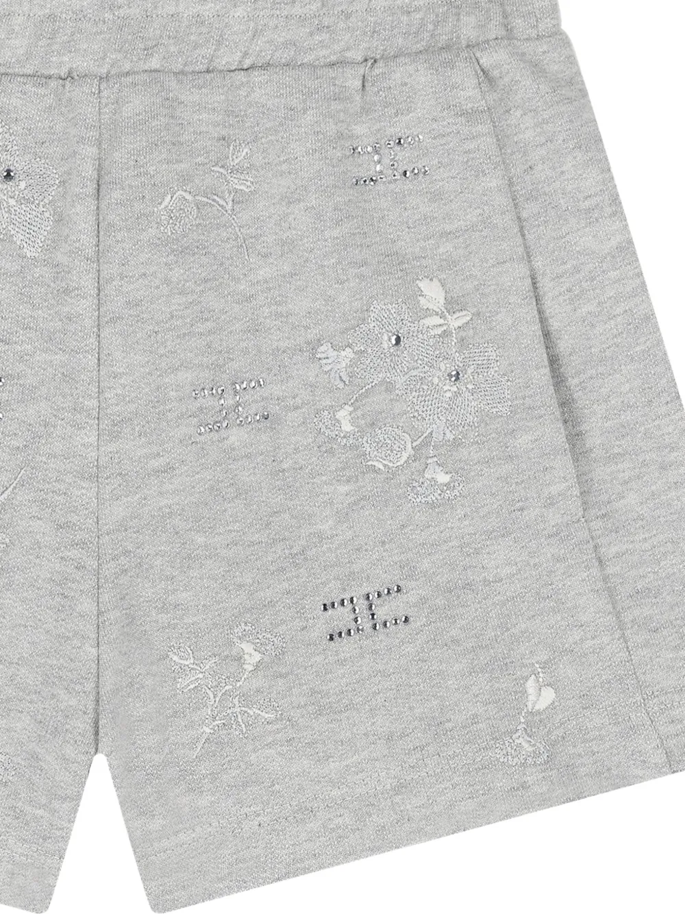 Elisabetta Franchi Kids Shorts met geborduurde bloemen Grijs