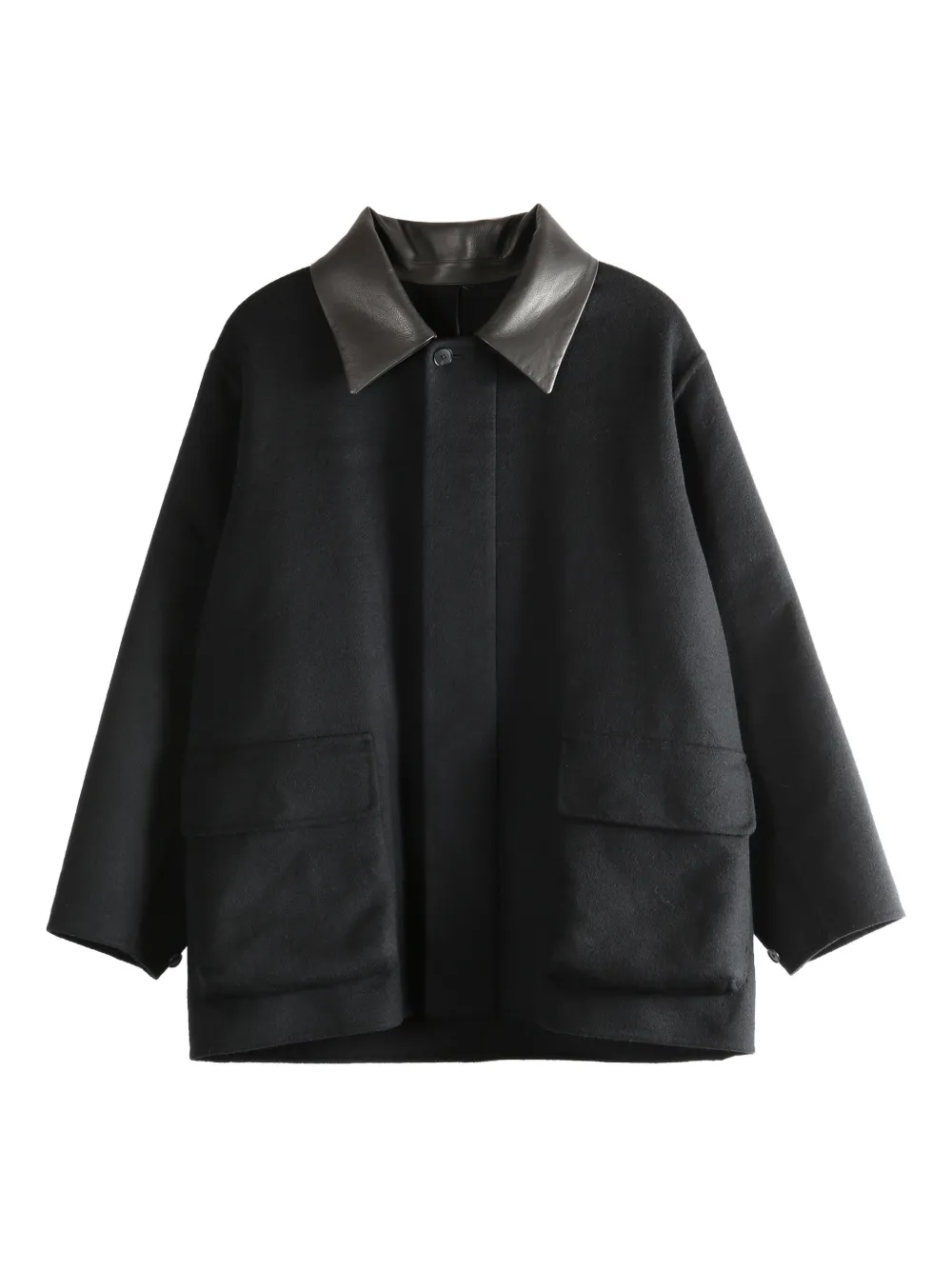 Auralee contrast-collar pocket jacket - Nero
