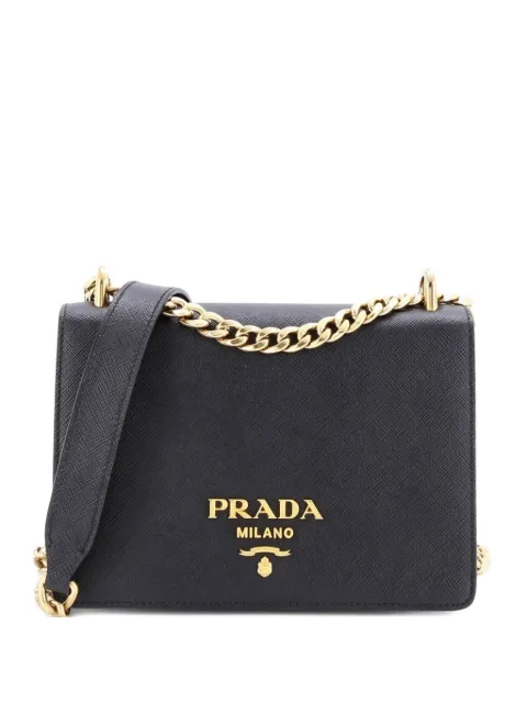 Prada Pre-Owned Chain Flap Bag Saffiano Leather Small crossbody bag
