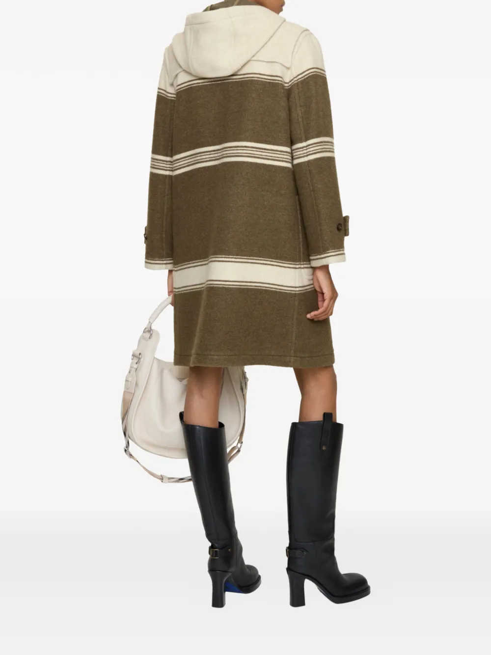 Burberry Striped Hooded Duffle Coat | Brown | FARFETCH GE
