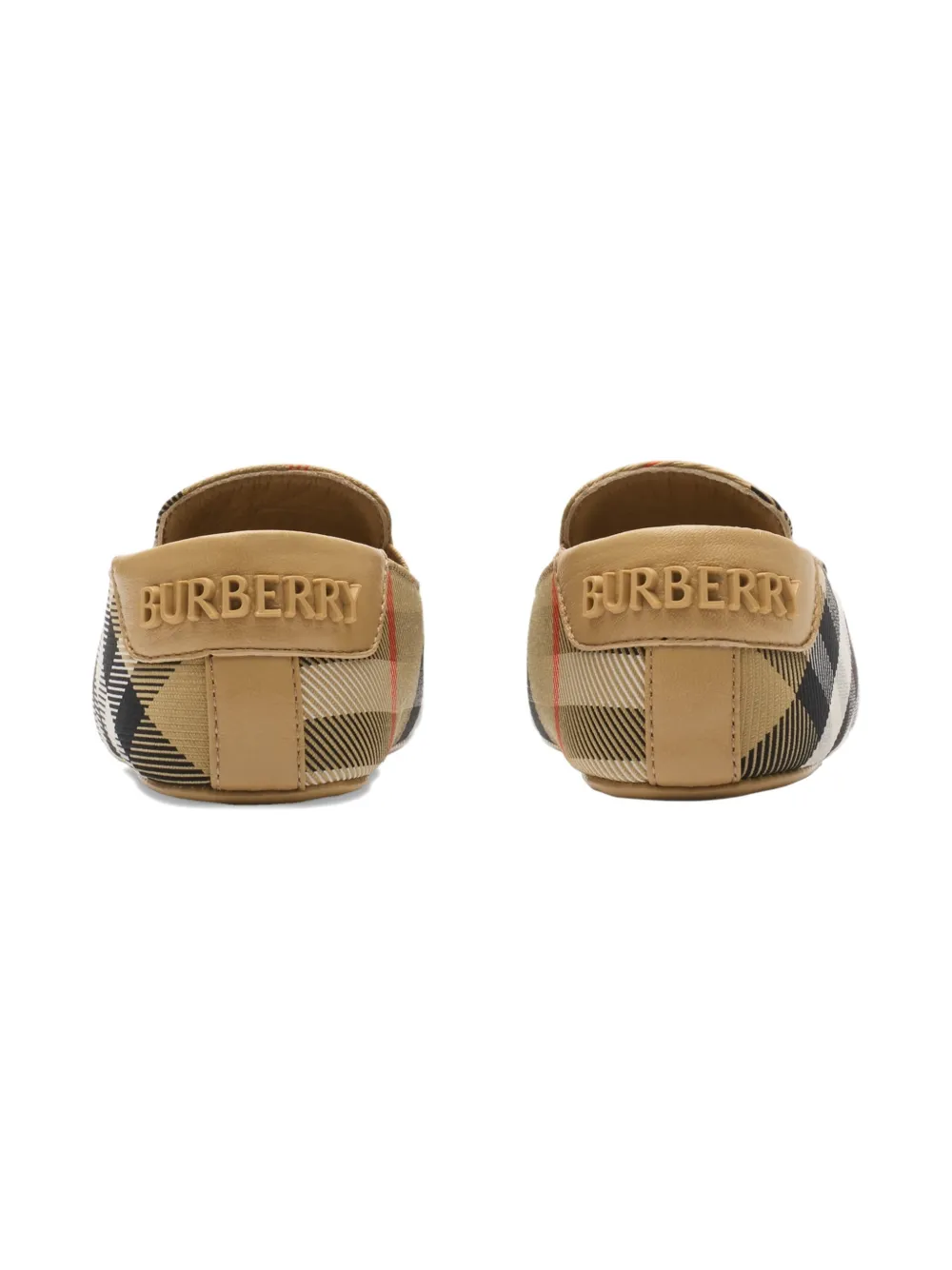 Burberry Kids Geruite babyschoentjes Beige