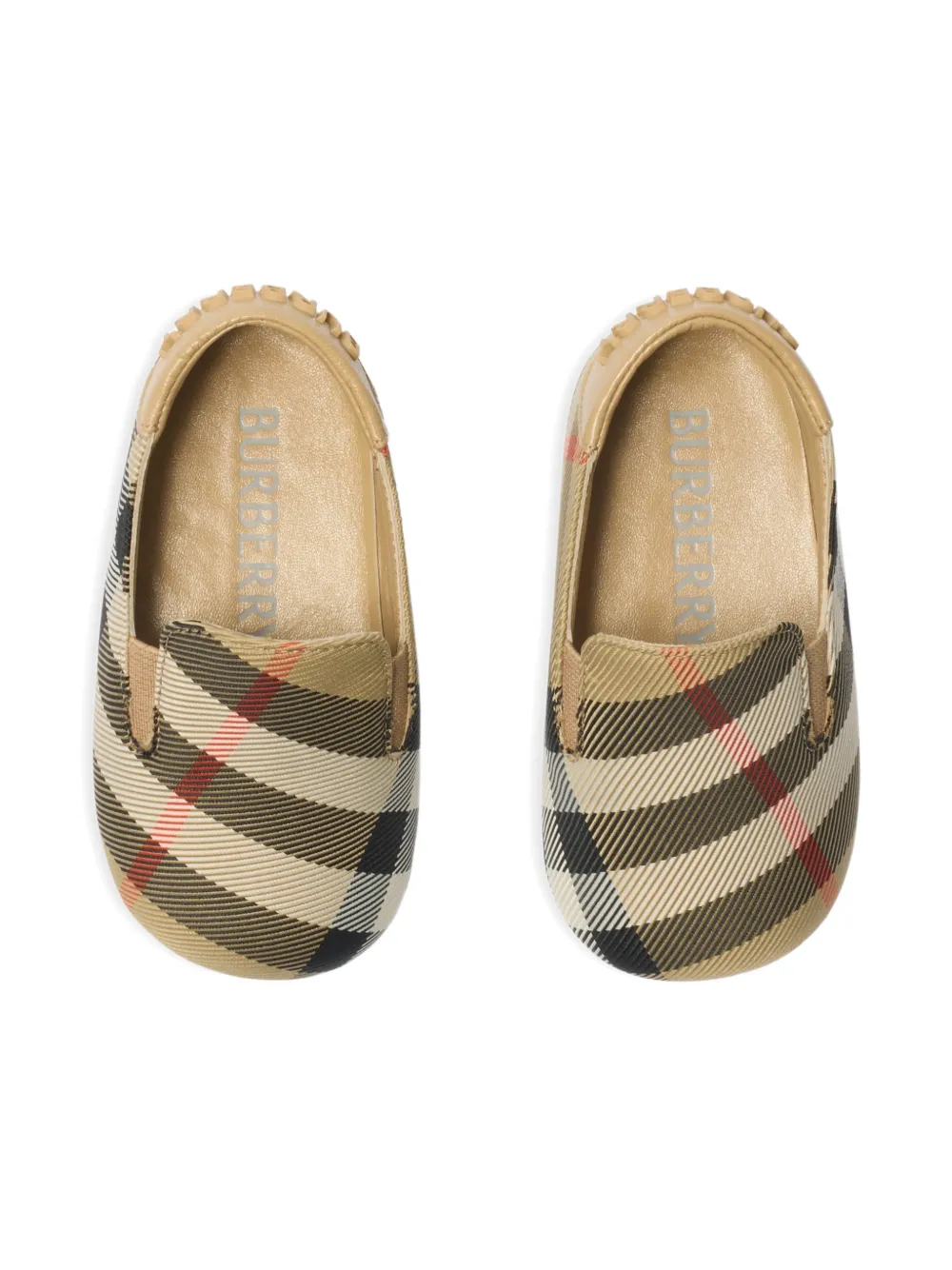 Burberry Kids Geruite babyschoentjes Beige