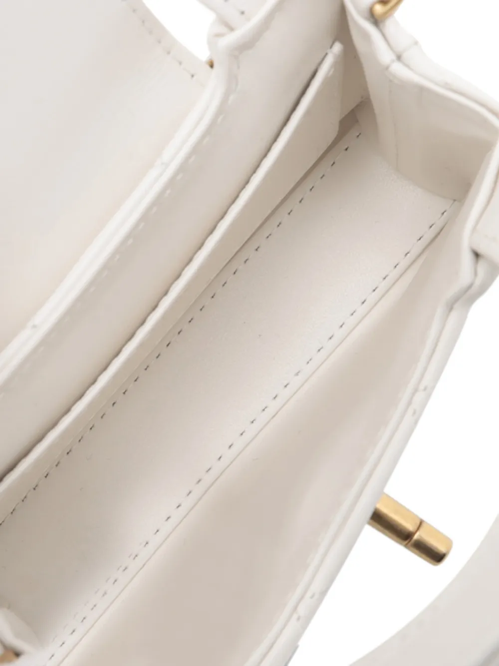 Pre-owned Chanel 2021-2025 Nano Aged Calfskin Kelly Shopper Bag Satchel In White