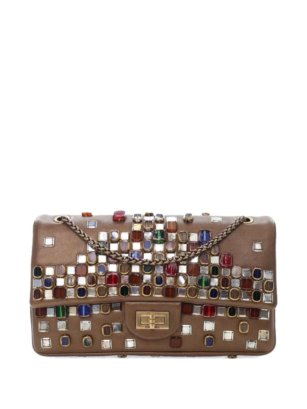 CHANEL Pre-Owned 2010-2011 Paris Byzance Gripoix Bijoux Reissue 2.55 Calfskin Single Flap 225 shoulder bag - Marrone