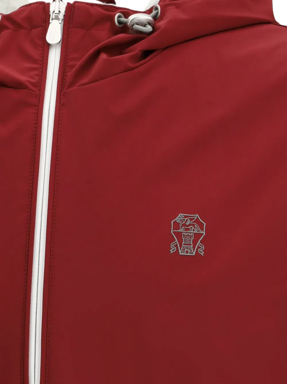  Brunello Cucinelli Hooded Zip-up Jacket - Red 