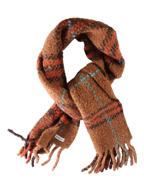 Burberry fringed check-pattern scarf