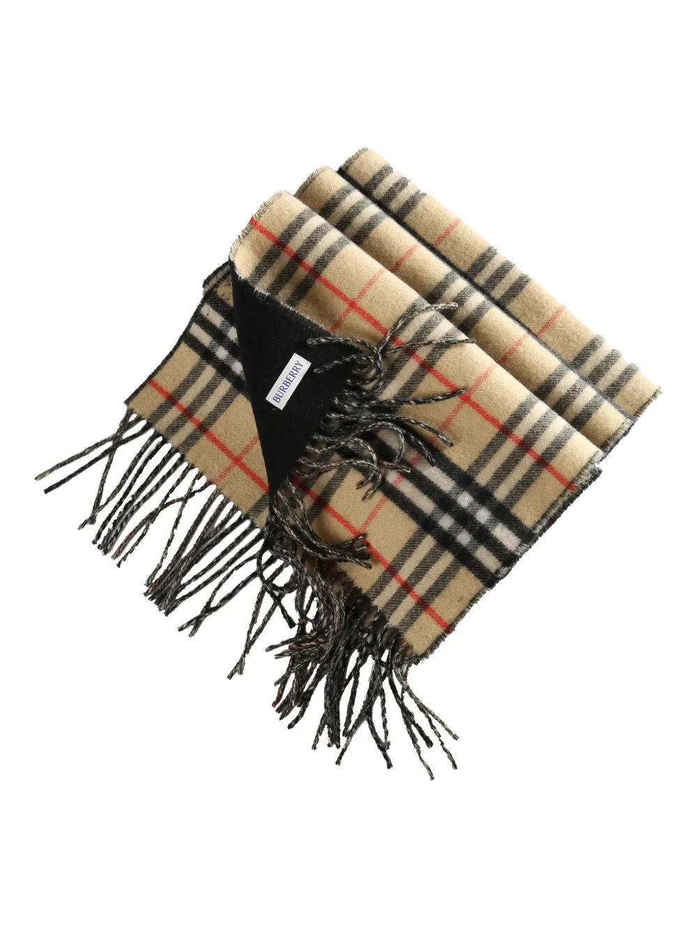 Burberry check-pattern fringed scarf | Men | Image 2