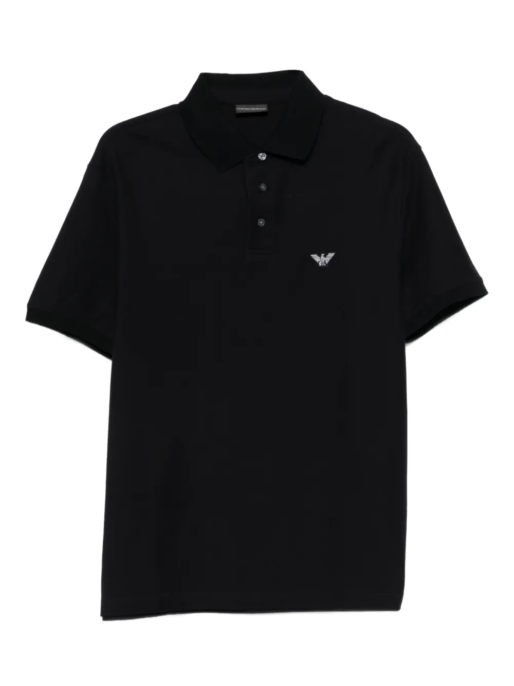 Emporio Armani logo-embroidered polo shirt - Nero