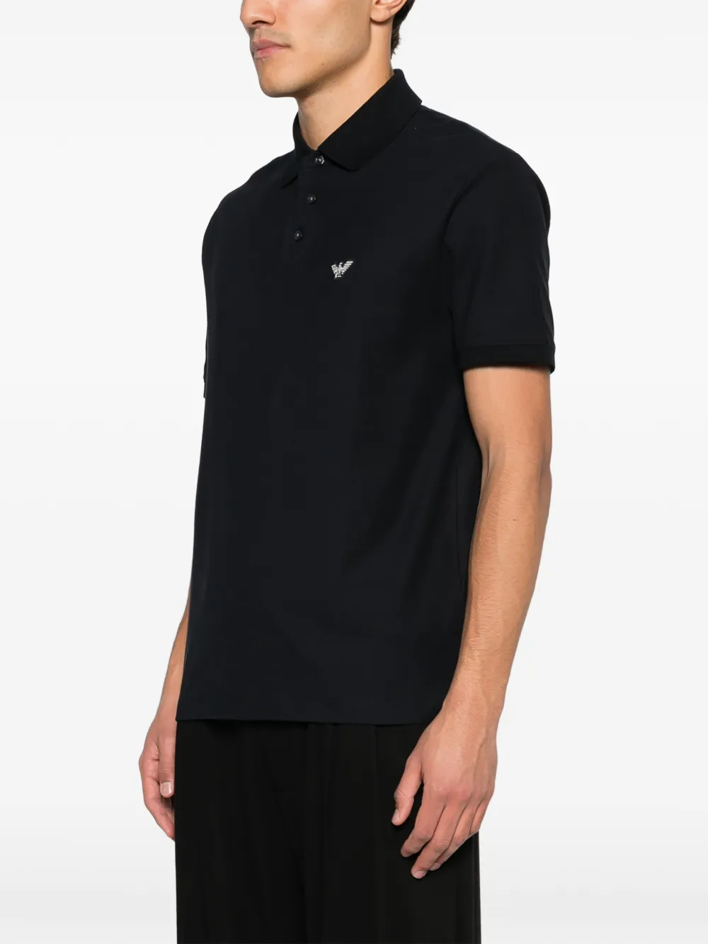 Emporio Armani Poloshirt met geborduurd logo Zwart
