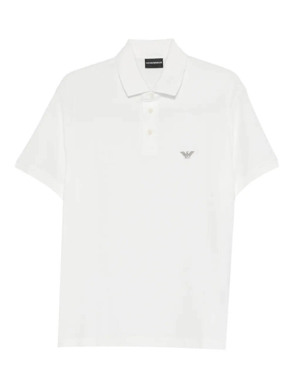 Emporio Armani logo-embroidered polo shirt - Bianco
