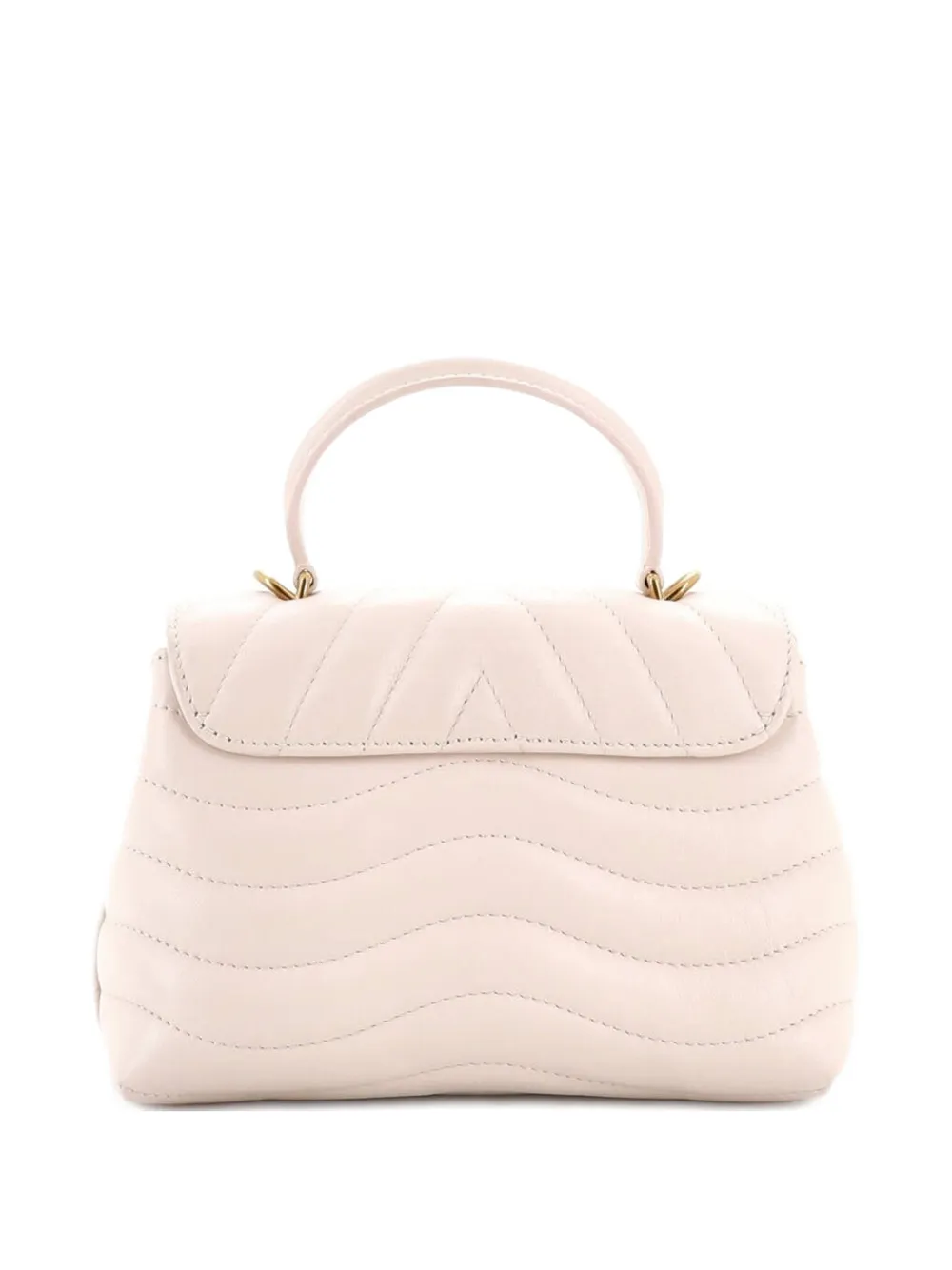 Pre-owned Louis Vuitton New Wave Hold Me Top Handle Bag Quilted Leather Satchel In Neutral