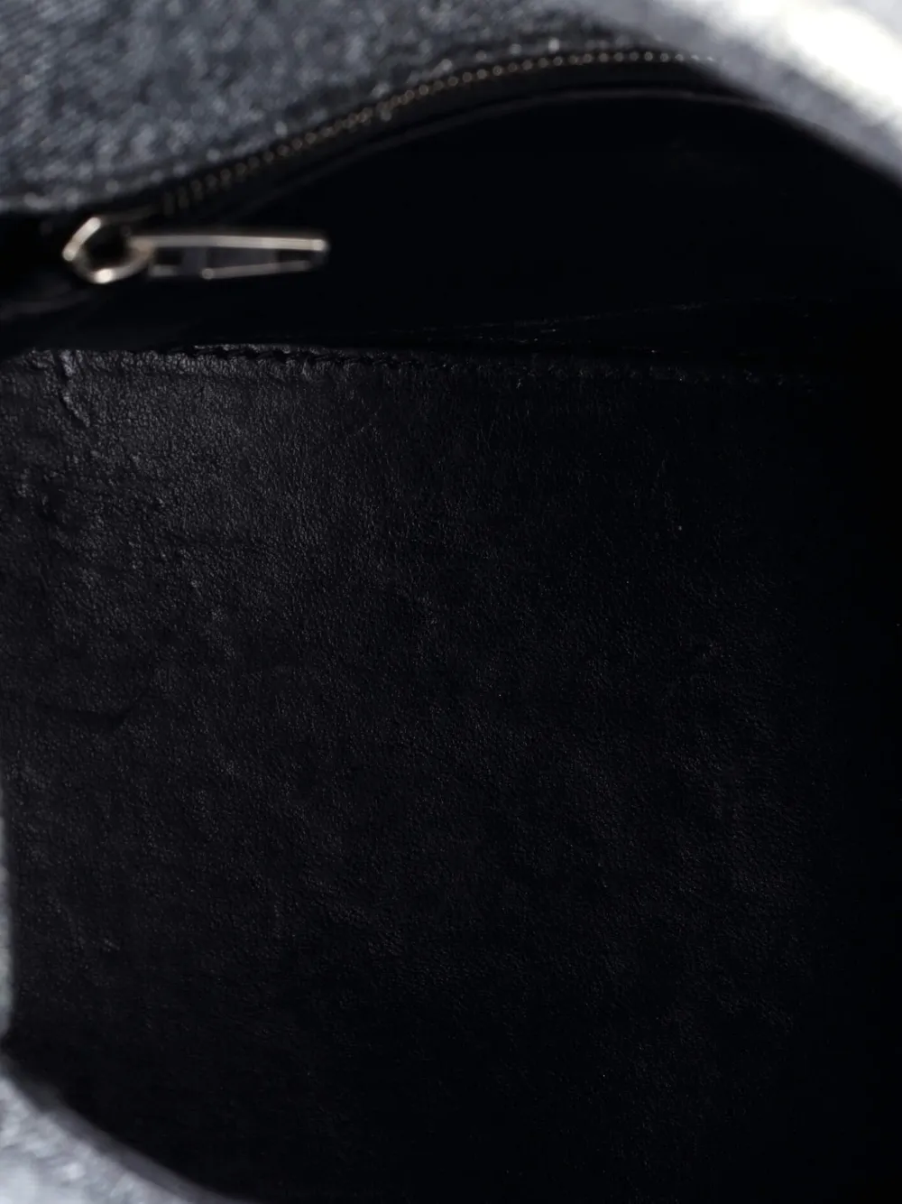 Pre-owned Balenciaga Hourglass Top Handle Bag Denim Printed Leather Small Satchel In Black