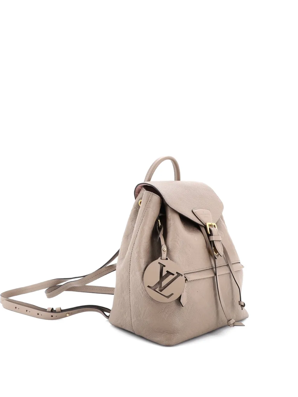Pre-owned Louis Vuitton Montsouris Nm Monogram Empreinte Leather Pm Backpack In Neutral