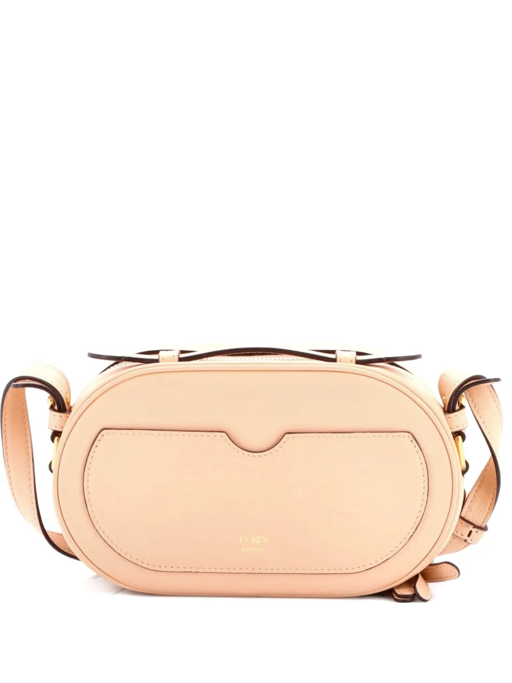 Pre-owned Fendi O'lock Camera Bag Leather Mini Crossbody Bag In Neutral