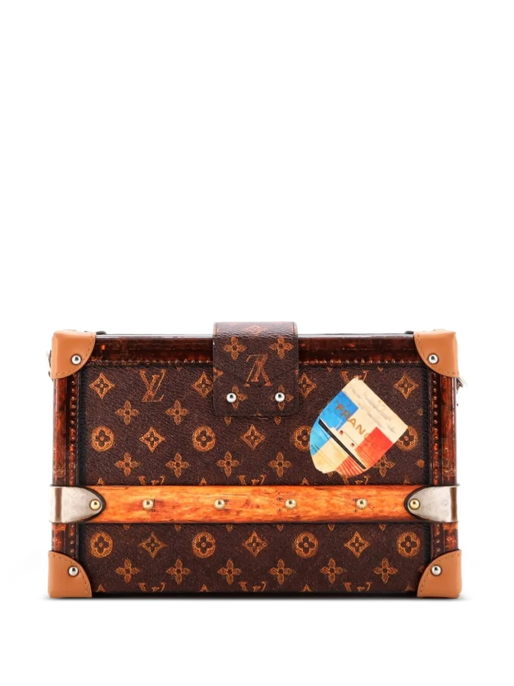  Louis Vuitton Pre-owned Petite Malle Handbag Limited Edition Time Trunk Monogram Canvas Crossbody Bag - Marrón 