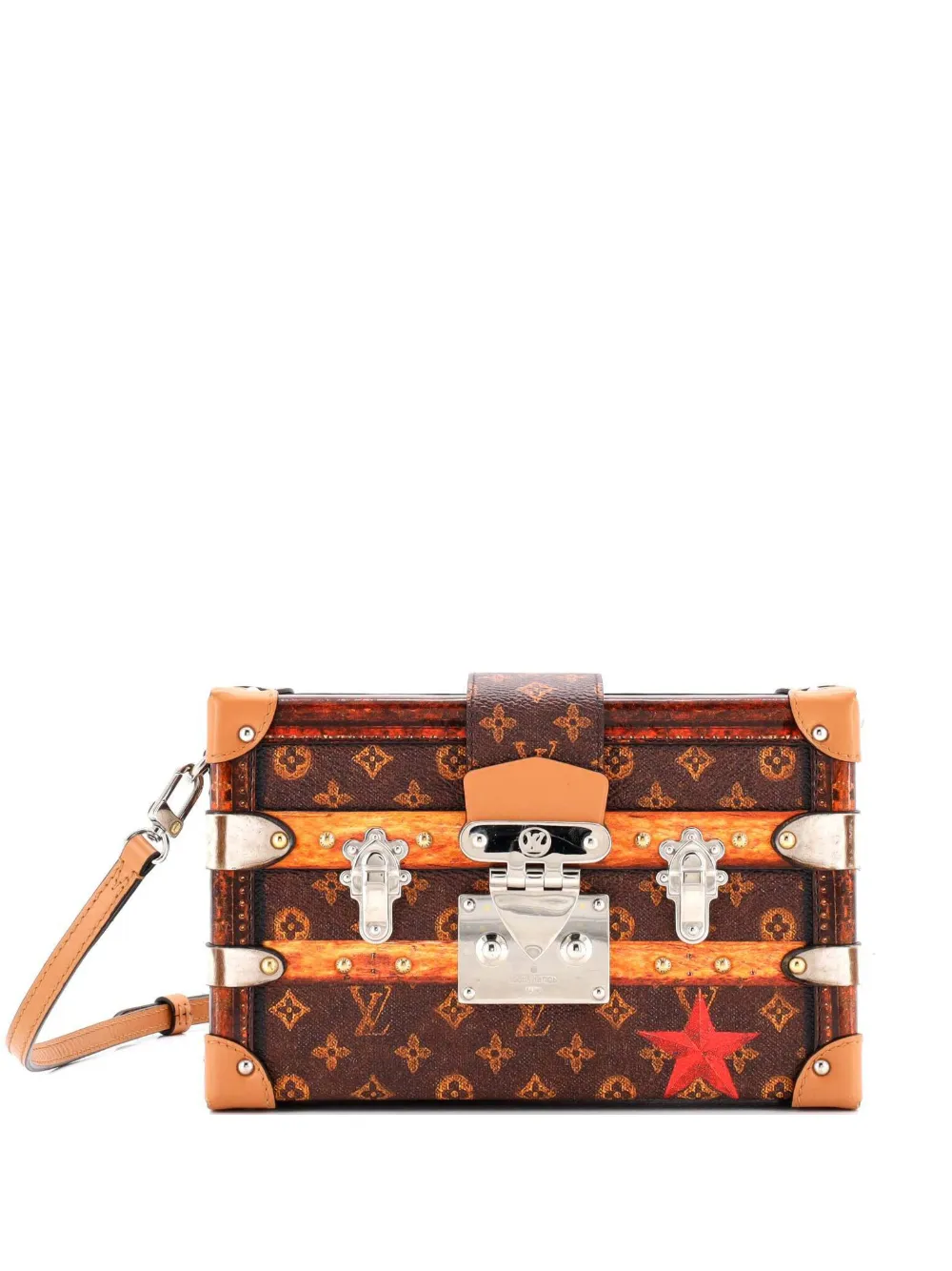 Louis Vuitton Pre-Owned Petite Malle Handbag Limited Edition Time Trunk Monogram Canvas crossbody bag - Braun