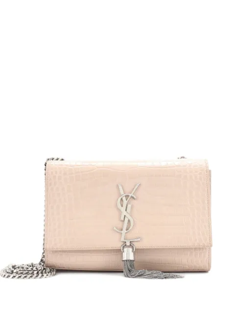 Saint Laurent Pre-Owned Classic Monogram Tassel Crocodile Embossed Leather Small crossbody bag