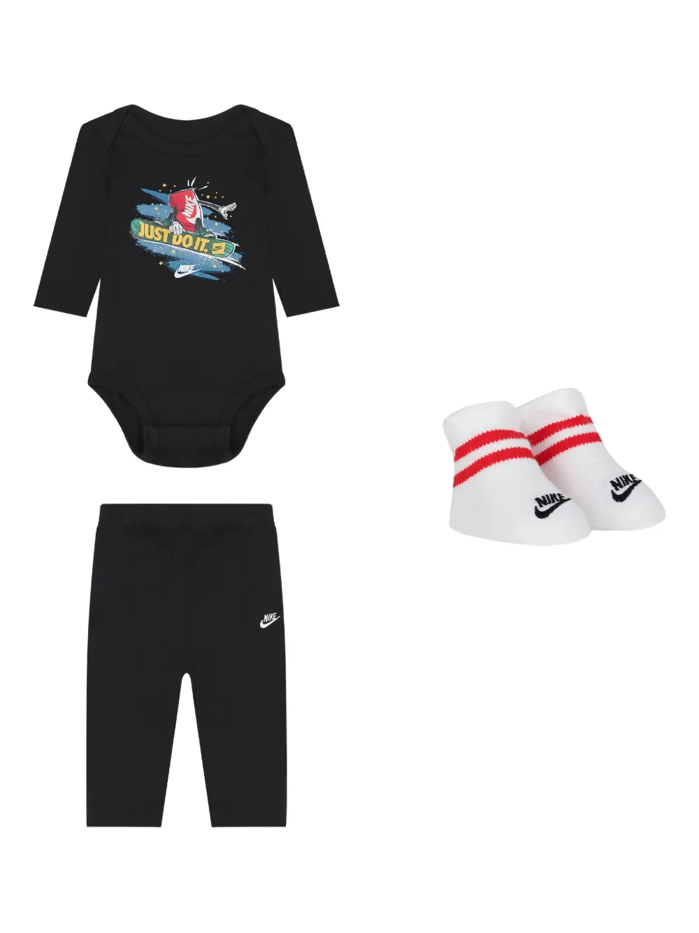 Nike Kids logo bodysuit (set of three) - Schwarz