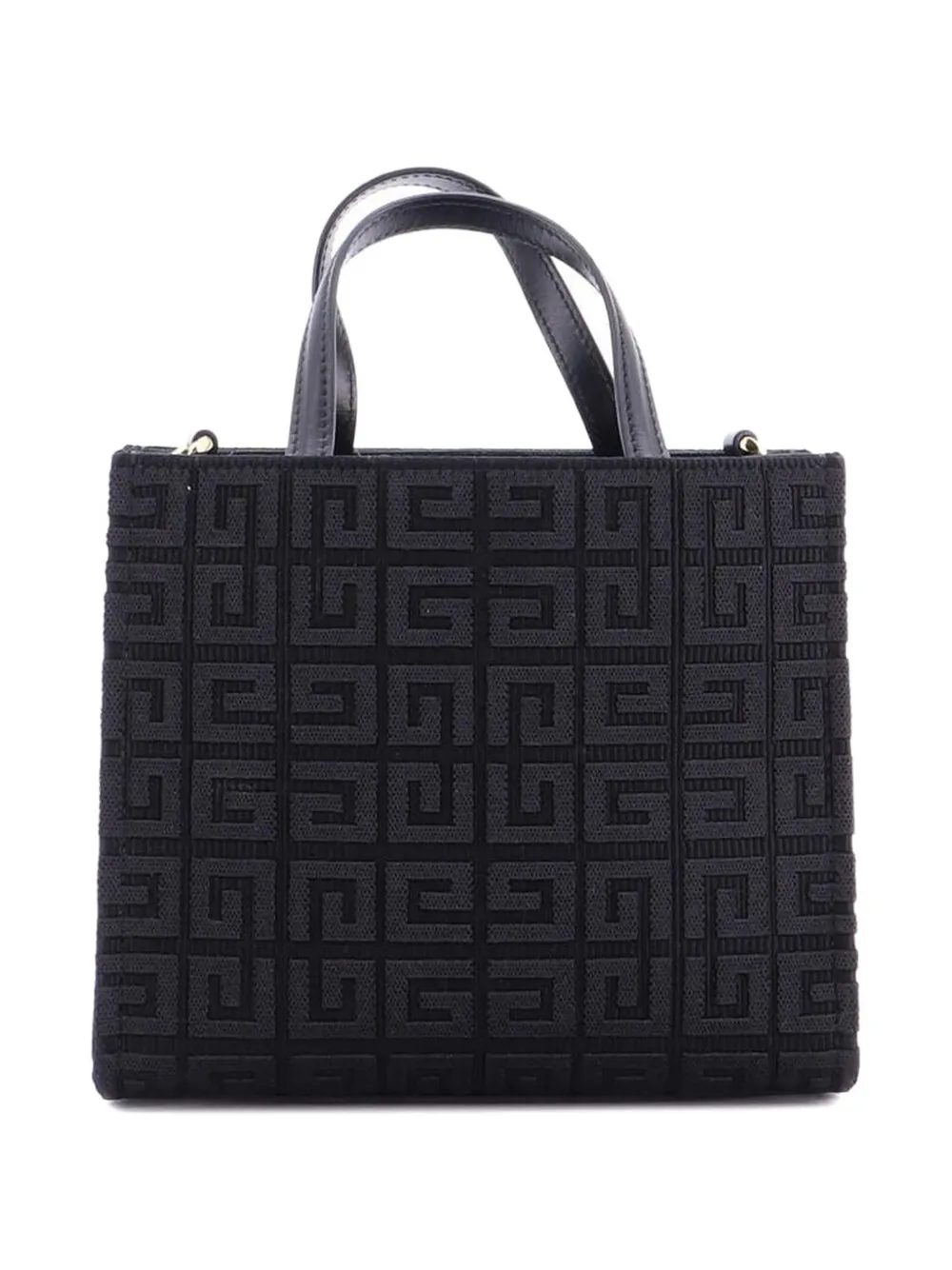 Pre-owned Givenchy G- 4g Jacquard Mini Tote Bag In Black