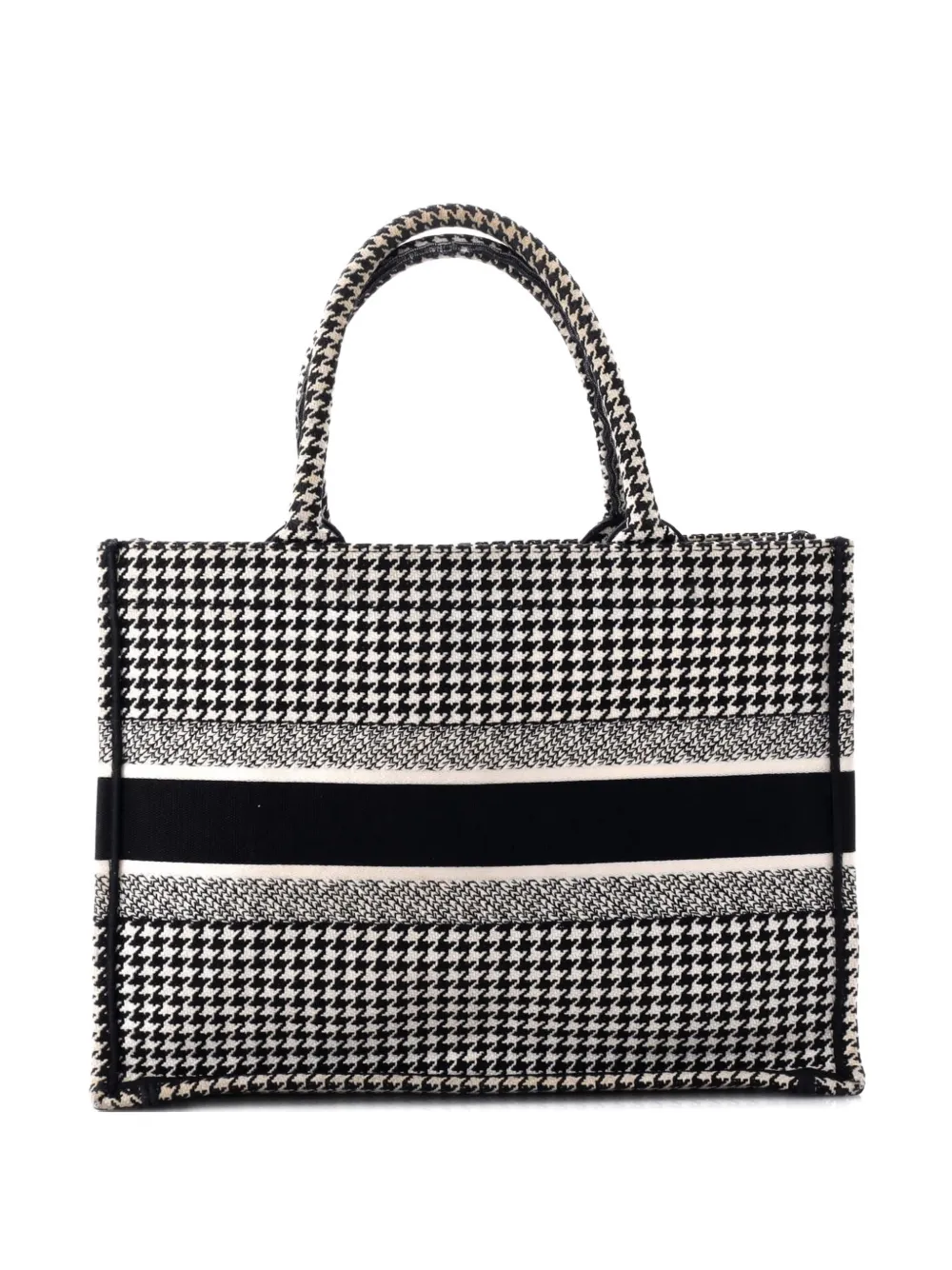 Christian Dior Pre-Owned Book Houndstooth Canvas Medium tote bag | Black | Image 1