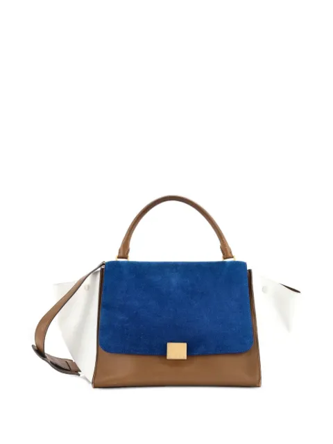 Celine Pre-Owned Tricolor Trapeze Bag Suede Medium satchel