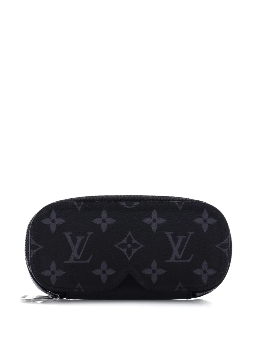 Pre-owned Louis Vuitton Glasses Case Monogram Eclipse Canvas And Leather Gm Pouch In Black