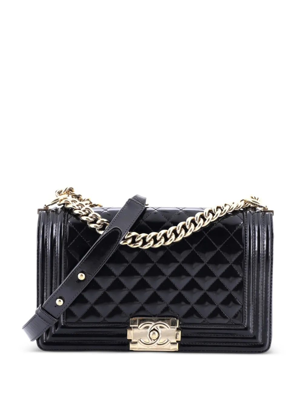 CHANEL Pre-Owned Boy Flap Bag Quilted Iridescent Glazed Calfskin Old Medium shoulder bag - Nero