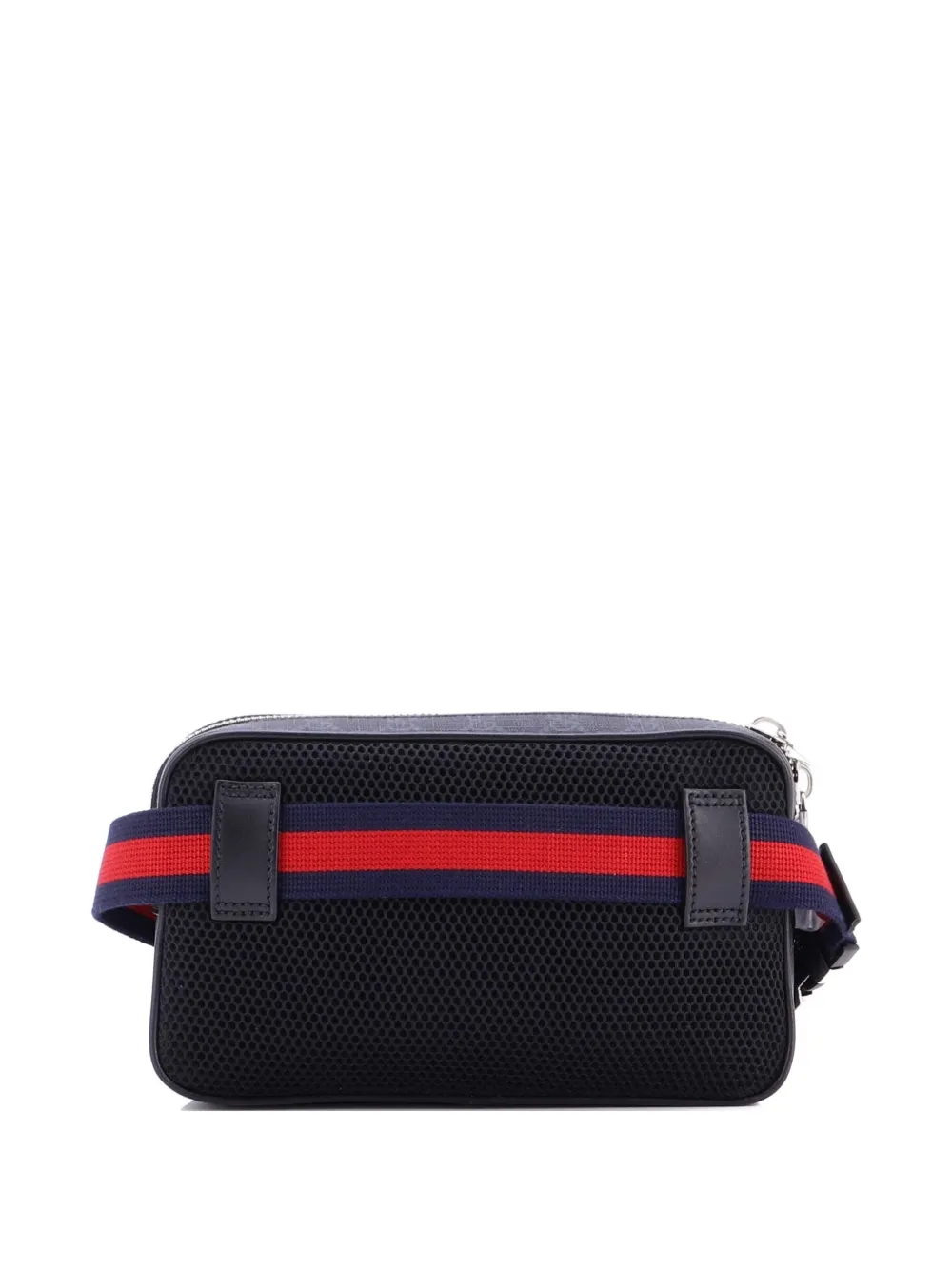 Pre-owned Gucci Soft Zip Gg Coated Canvas Small Belt Bag In Black