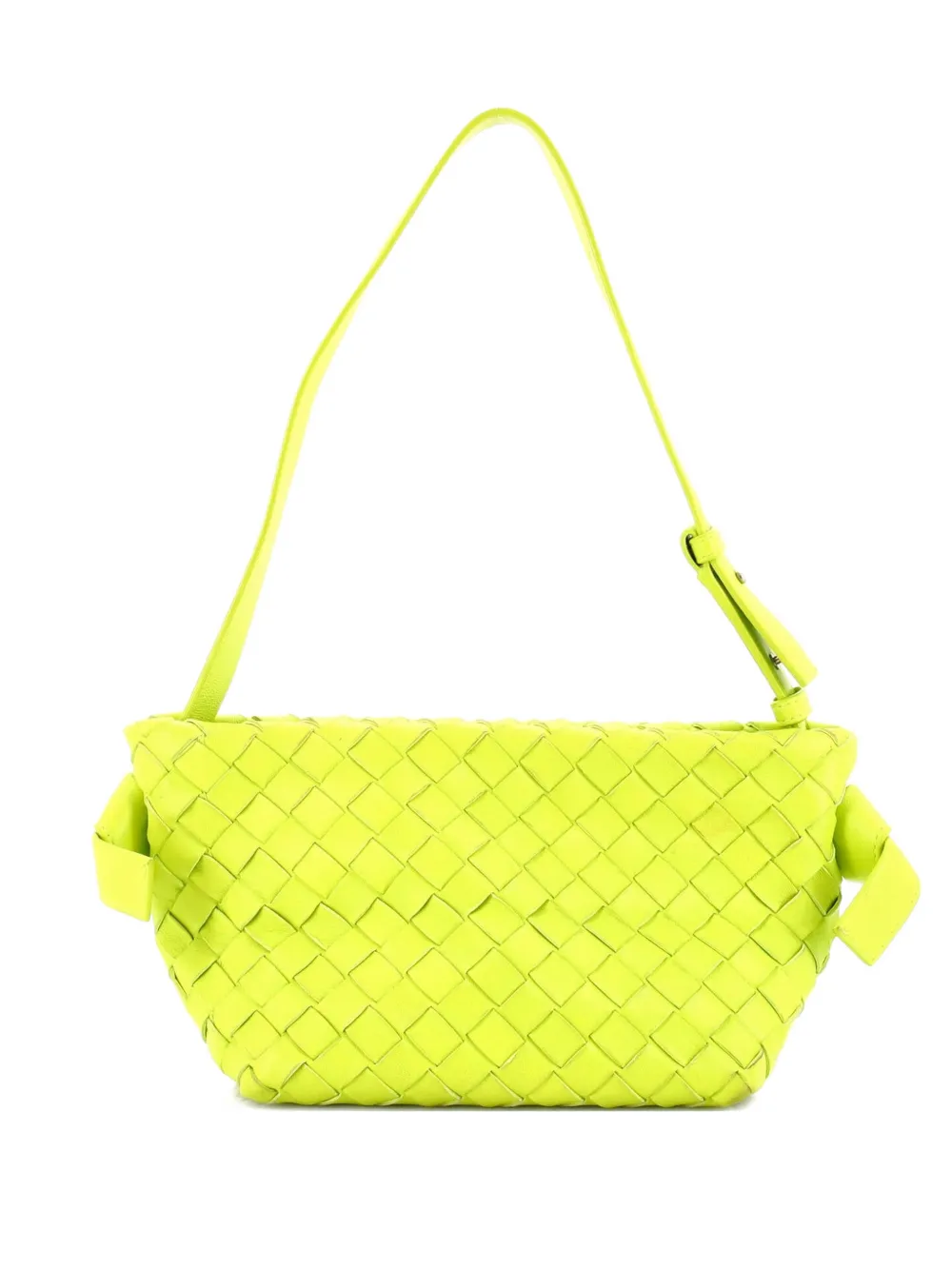 Pre-owned Bottega Veneta Tie Intrecciato Nappa Shoulder Bag In Green