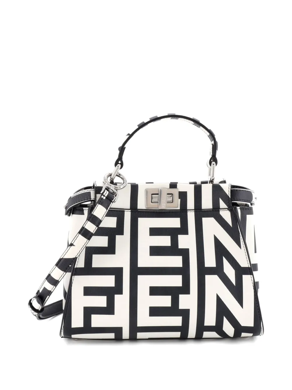Fendi Pre-Owned x Marc Jacobs Peekaboo Bag Printed Leather Mini satchel - Bianco