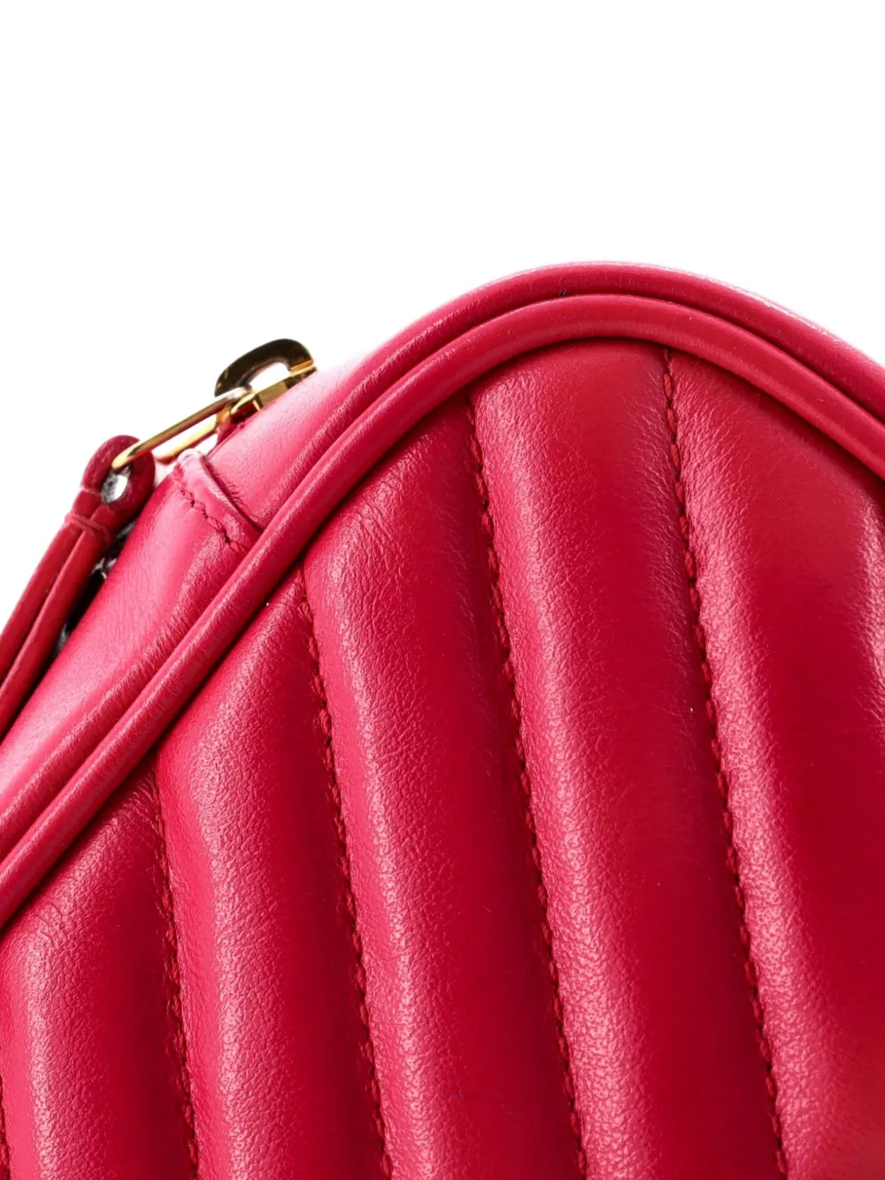 Pre-owned Saint Laurent Lou Matelasse Chevron Leather Belt Bag In Pink