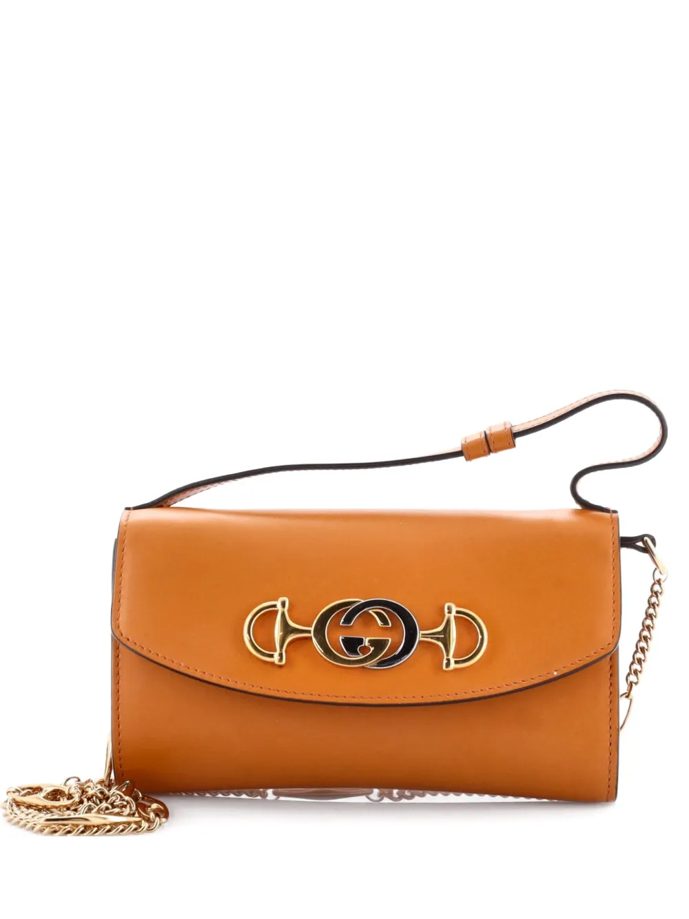 Pre-owned Gucci Zumi Leather Mini Shoulder Bag In Brown