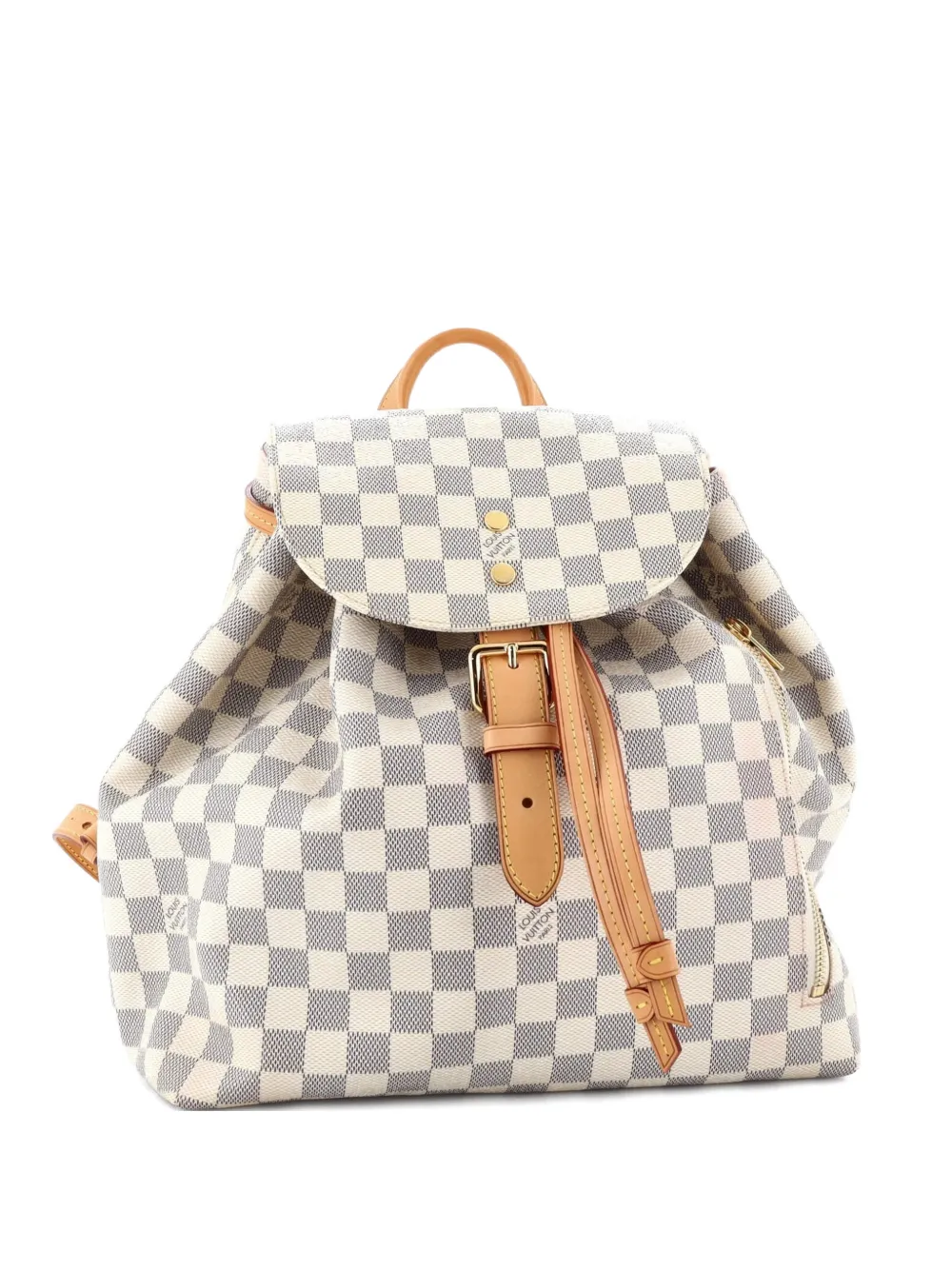Pre-owned Louis Vuitton Sperone Damier Backpack In White