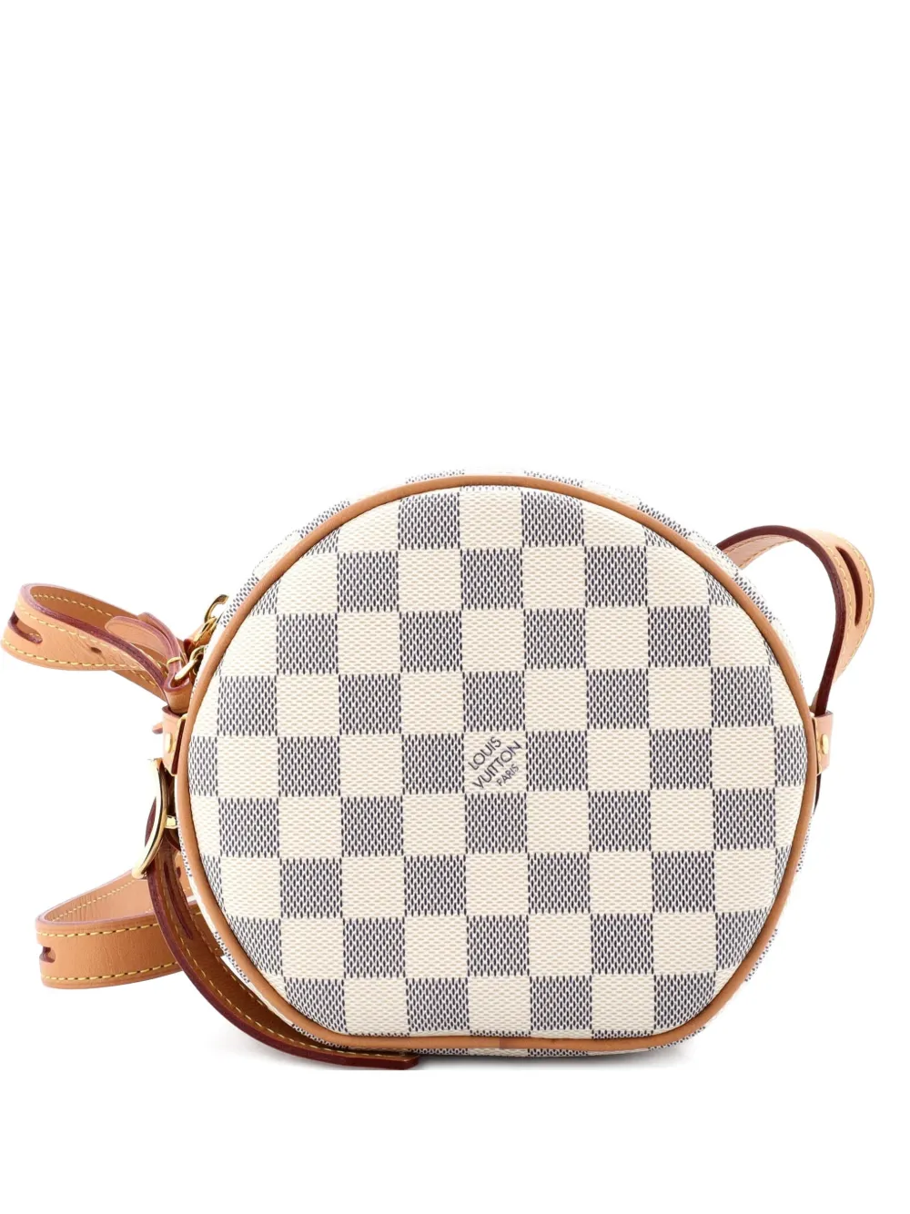 Pre-owned Louis Vuitton Boite Chapeau Souple Bag Damier Pm Crossbody Bag In White