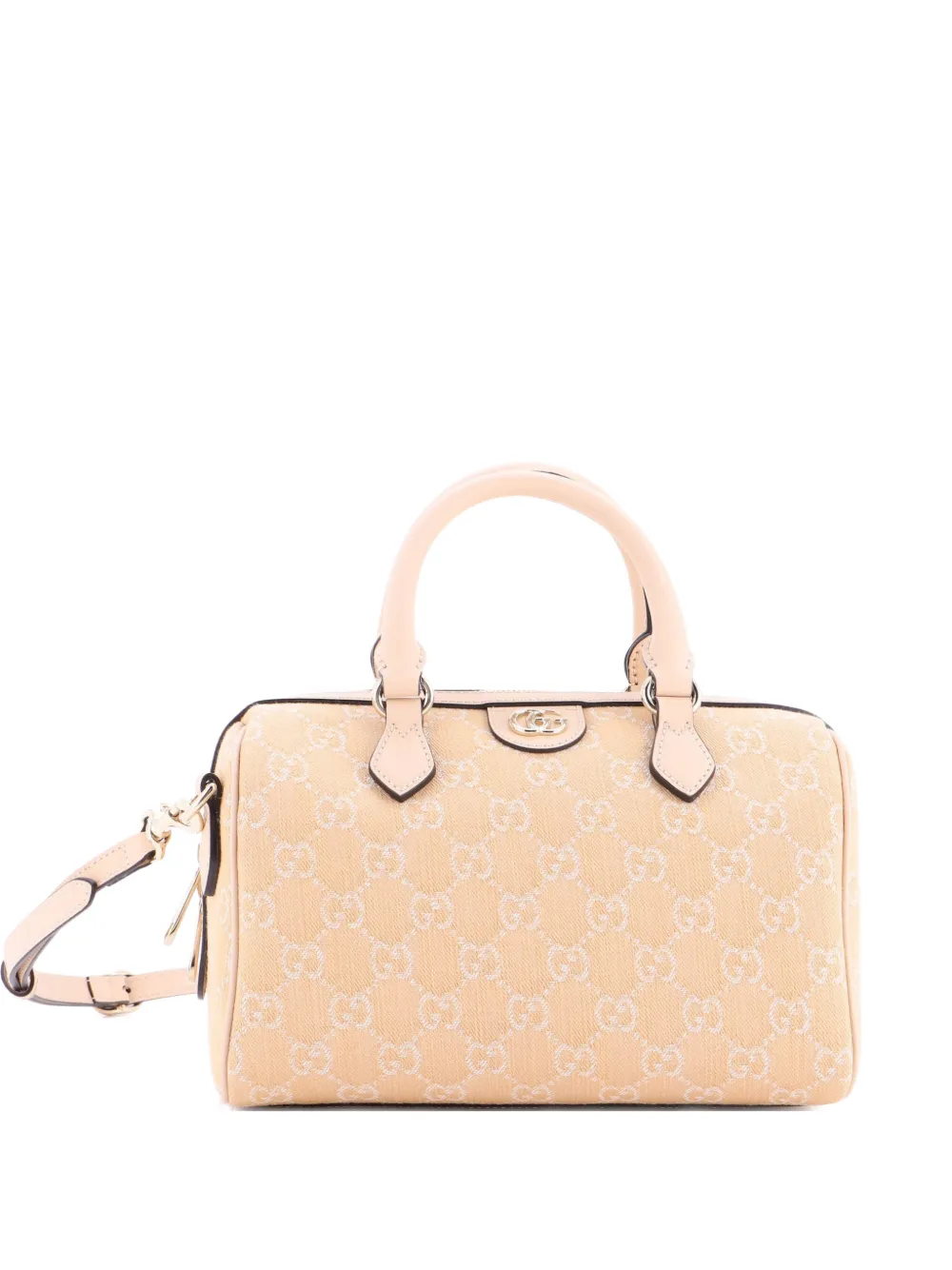 Pre-owned Gucci Ophidia Convertible Boston Bag Gg Denim Small Satchel In Neutral