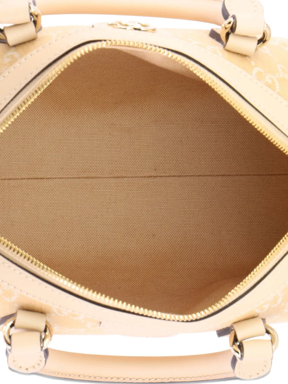 Pre-owned Gucci Ophidia Convertible Boston Bag Gg Denim Small Satchel In Neutral