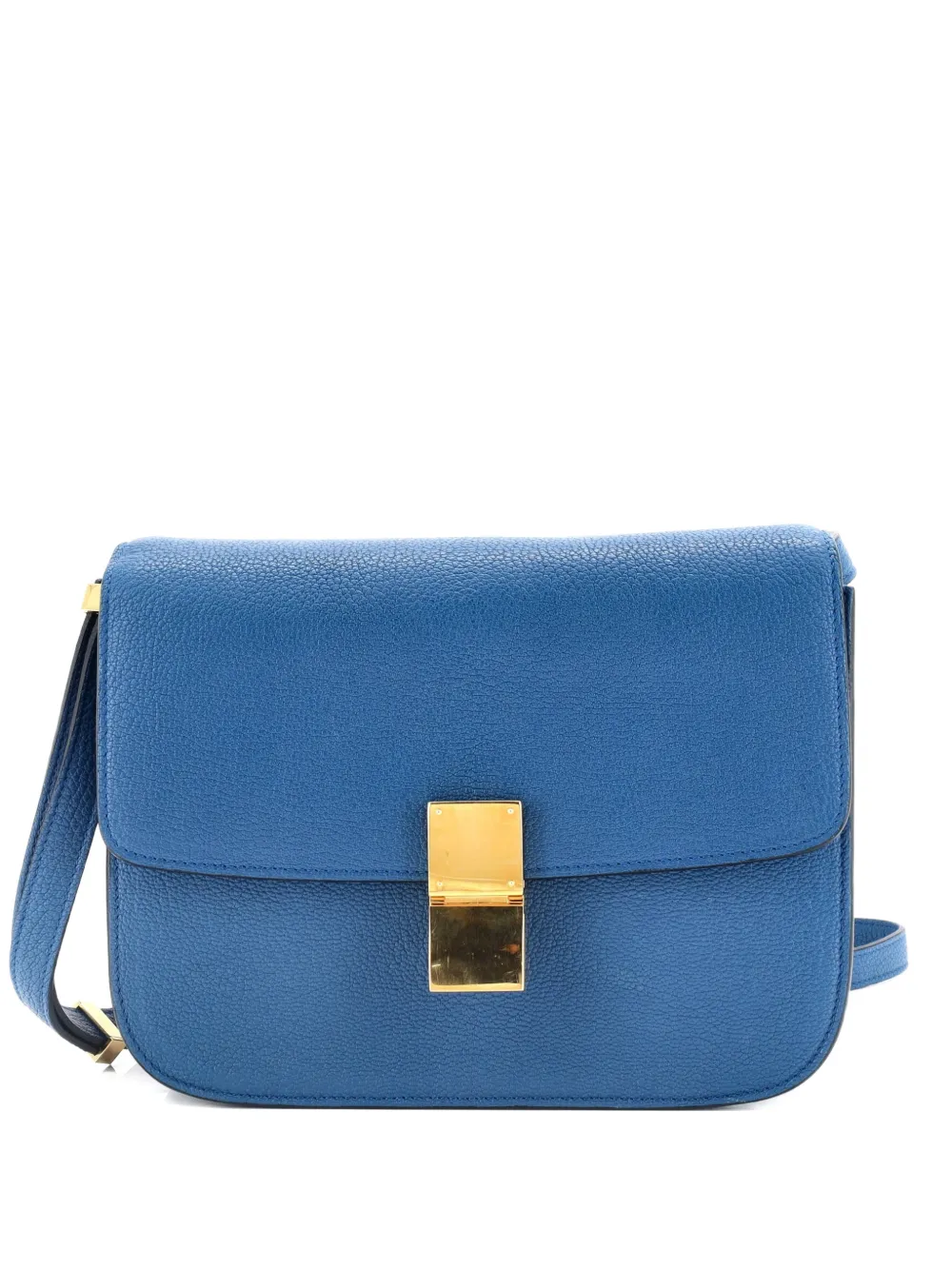 Celine Pre-Owned Classic Box Bag Grainy Leather Medium crossbody bag - Blu
