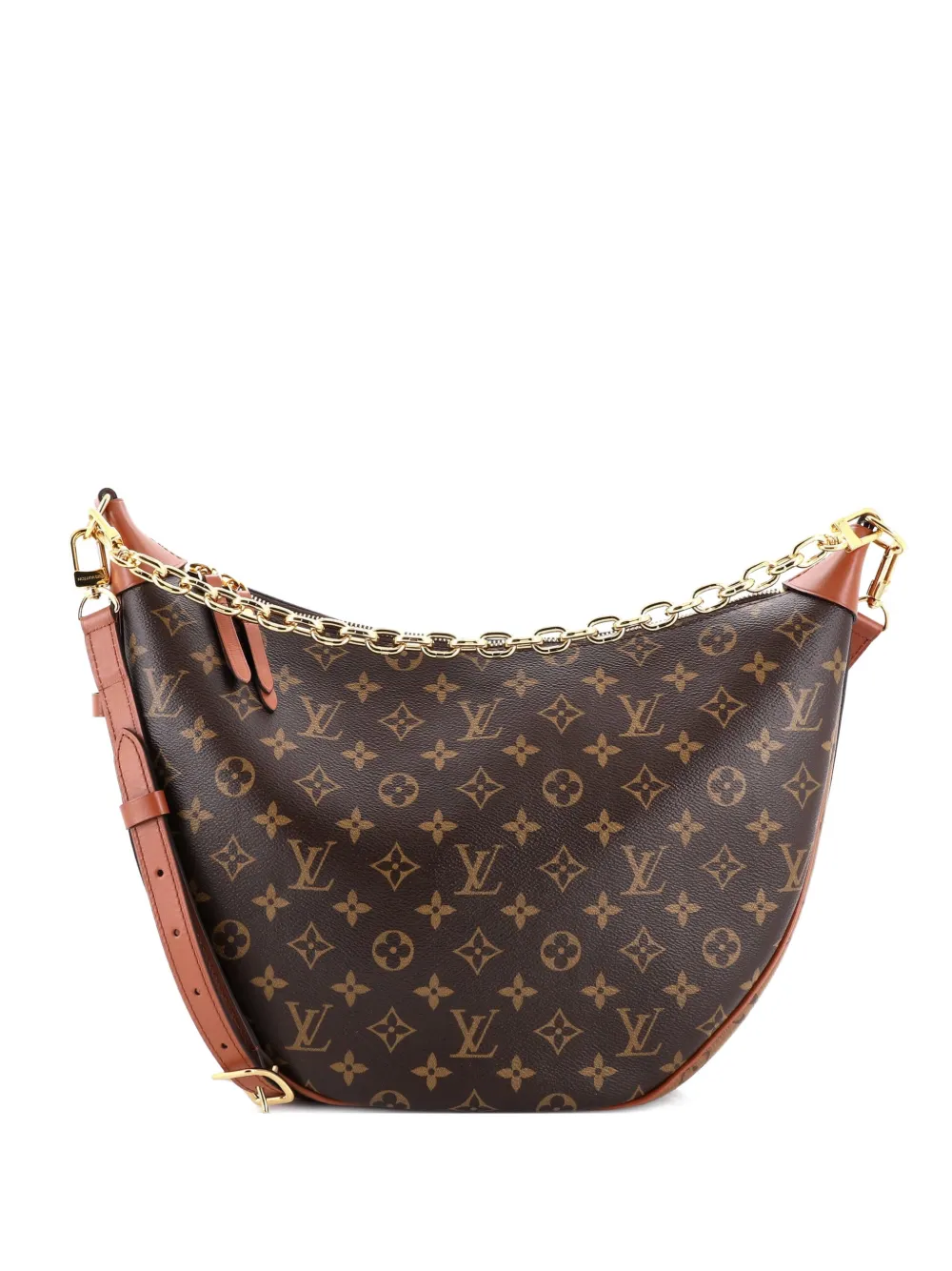 Pre-owned Louis Vuitton Loop Reverse Monogram Canvas Hobo Bag In Brown