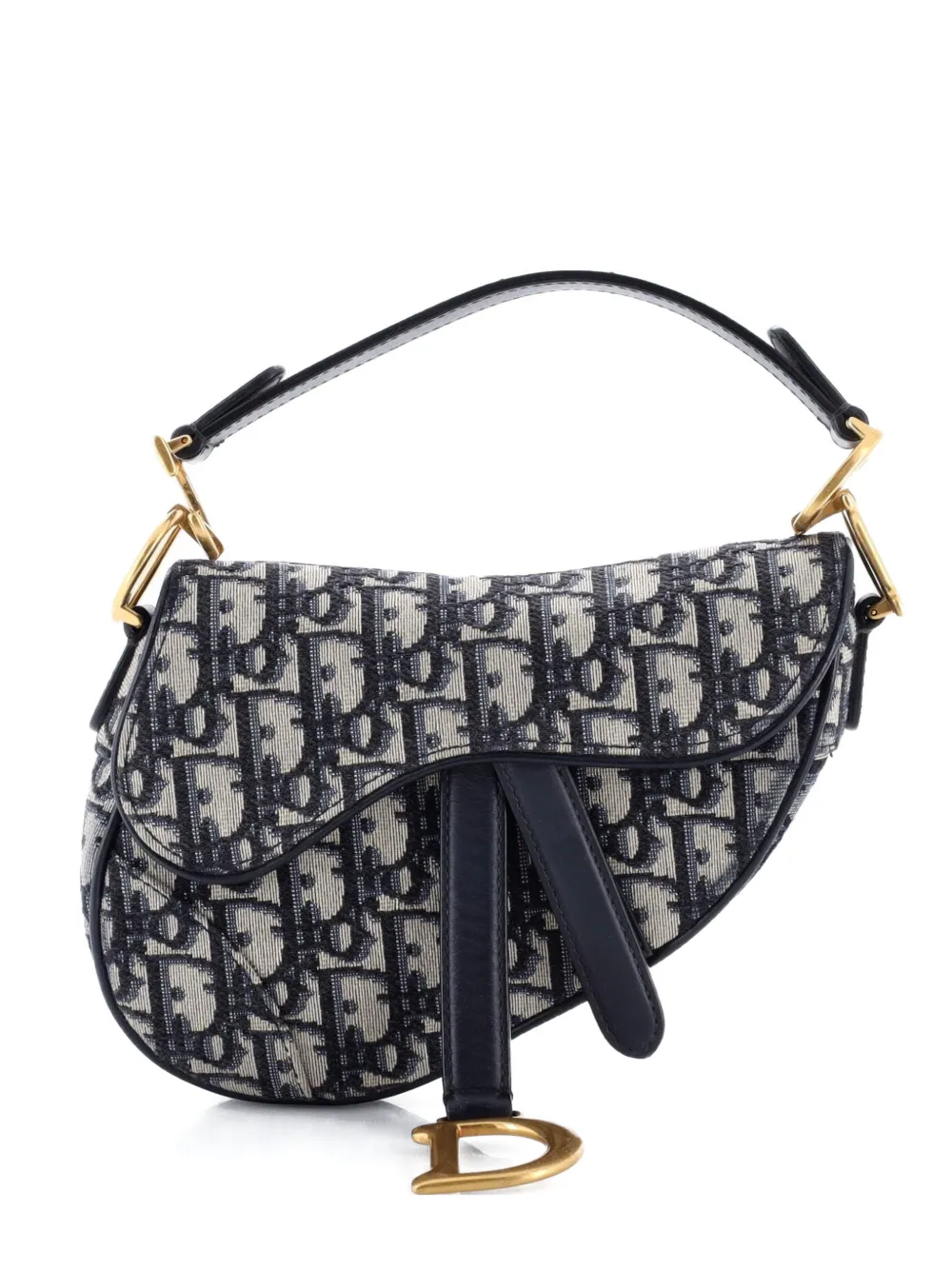 Christian Dior Pre-Owned Saddle Handbag Oblique Canvas Mini shoulder bag - Blue