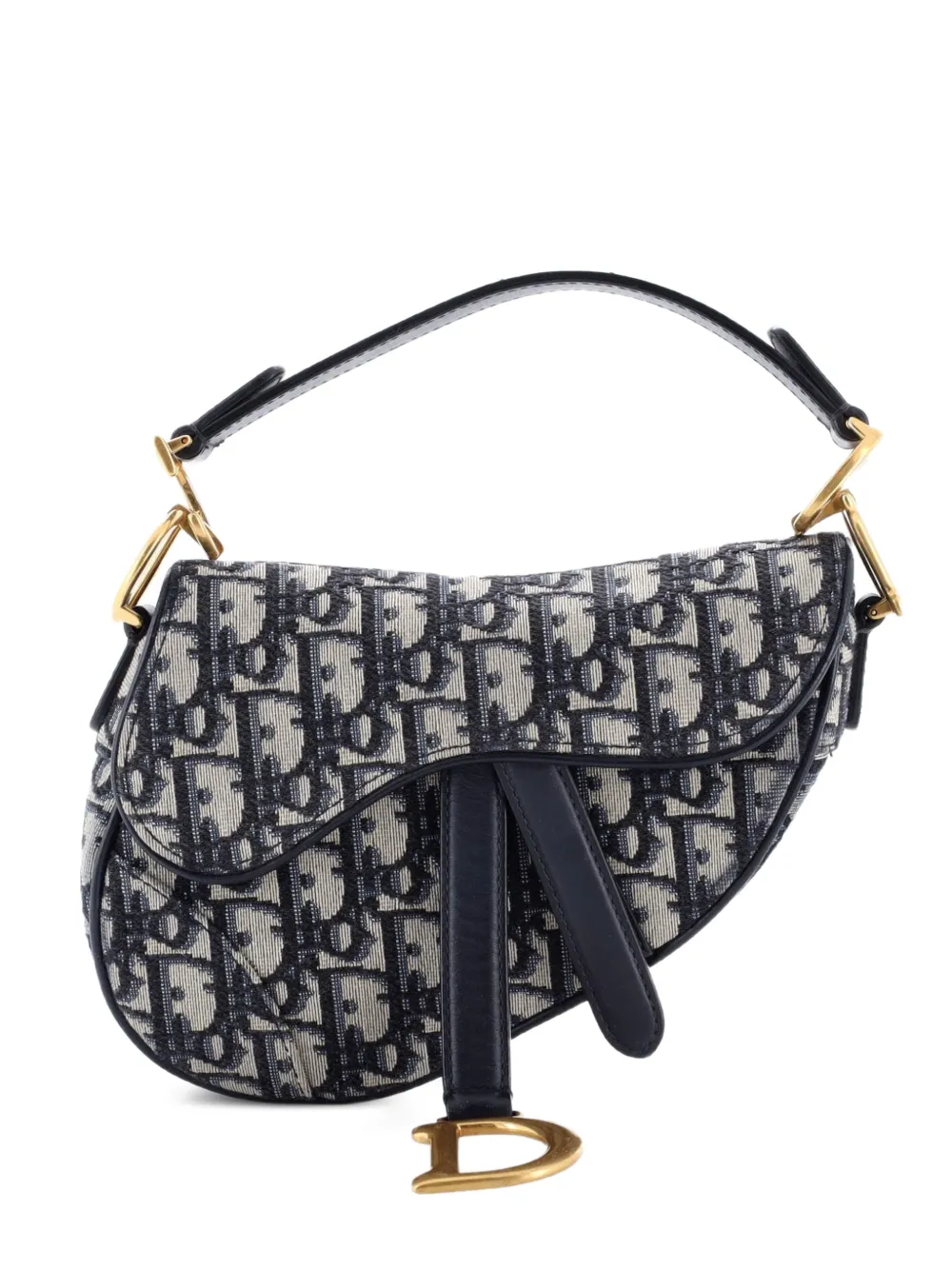 Christian Dior Pre-Owned Saddle Handbag Oblique Canvas Mini shoulder bag - Blu