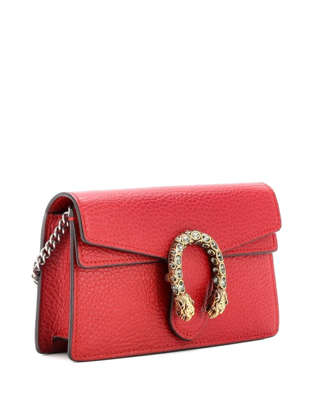 Pre-owned Gucci Dionysus Bag Leather Super Mini Clutch Bag In Red