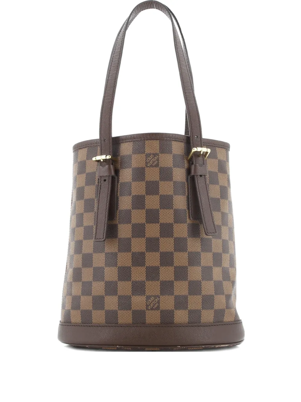 Pre-owned Louis Vuitton Marais Damier Bucket Bag In Brown