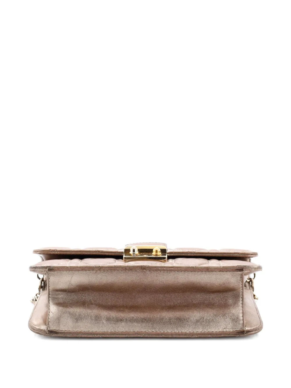 Pre-owned Dior Miss  Promenade Pouch Cannage Quilt Lambskin Large Crossbody Bag In Gold