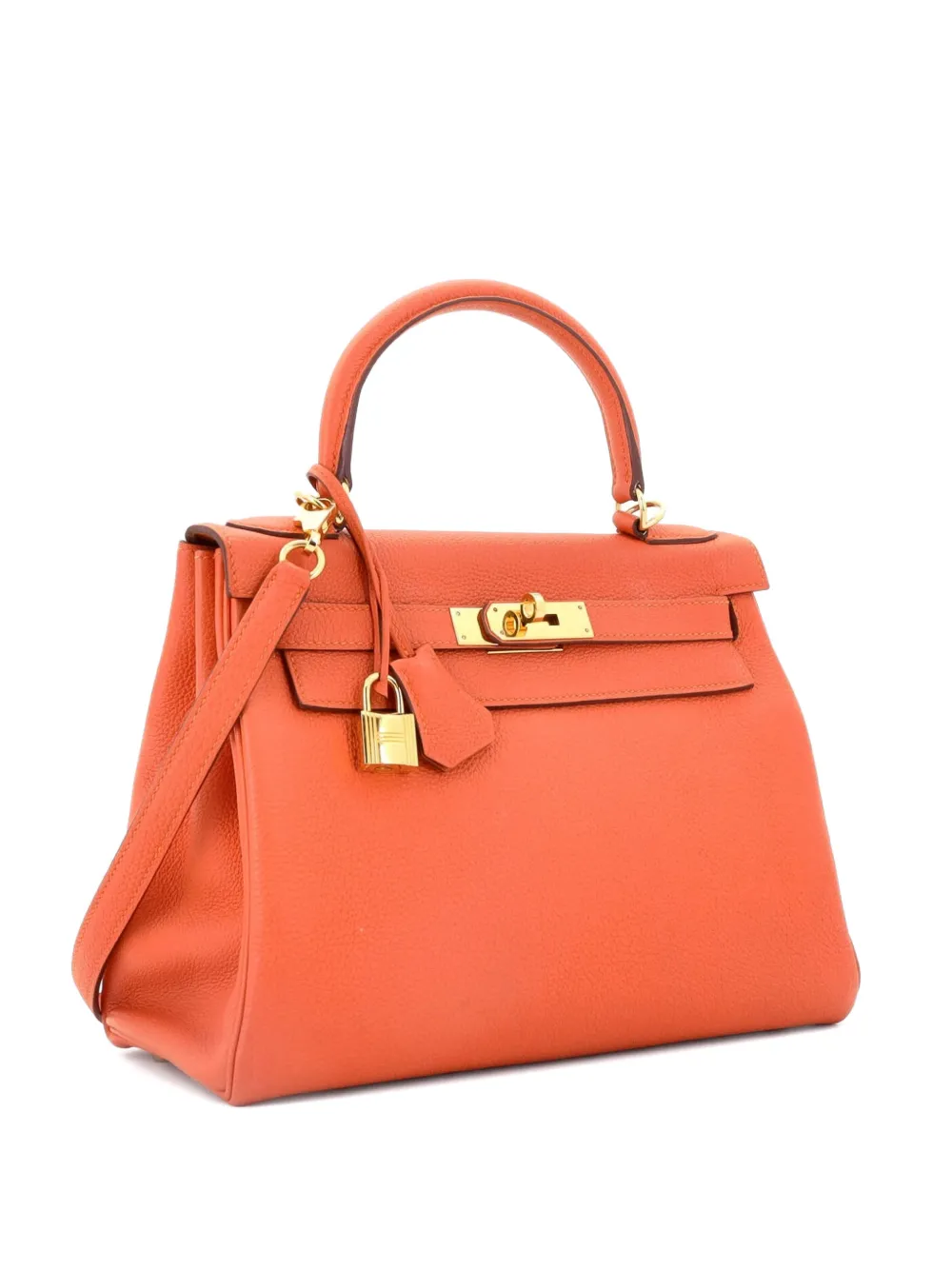Hermès Pre-Owned Kelly Handbag Orange Togo with Gold Hardware 28 satchel